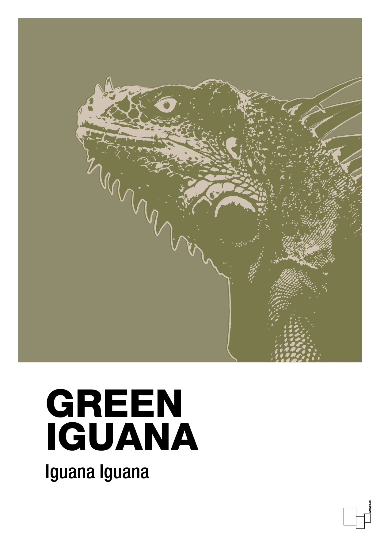 green iguana - Plakat med Videnskab i Misty Forrest