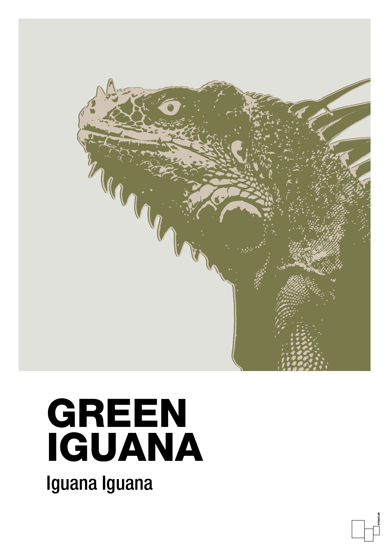 green iguana - Plakat med Videnskab i Painters White