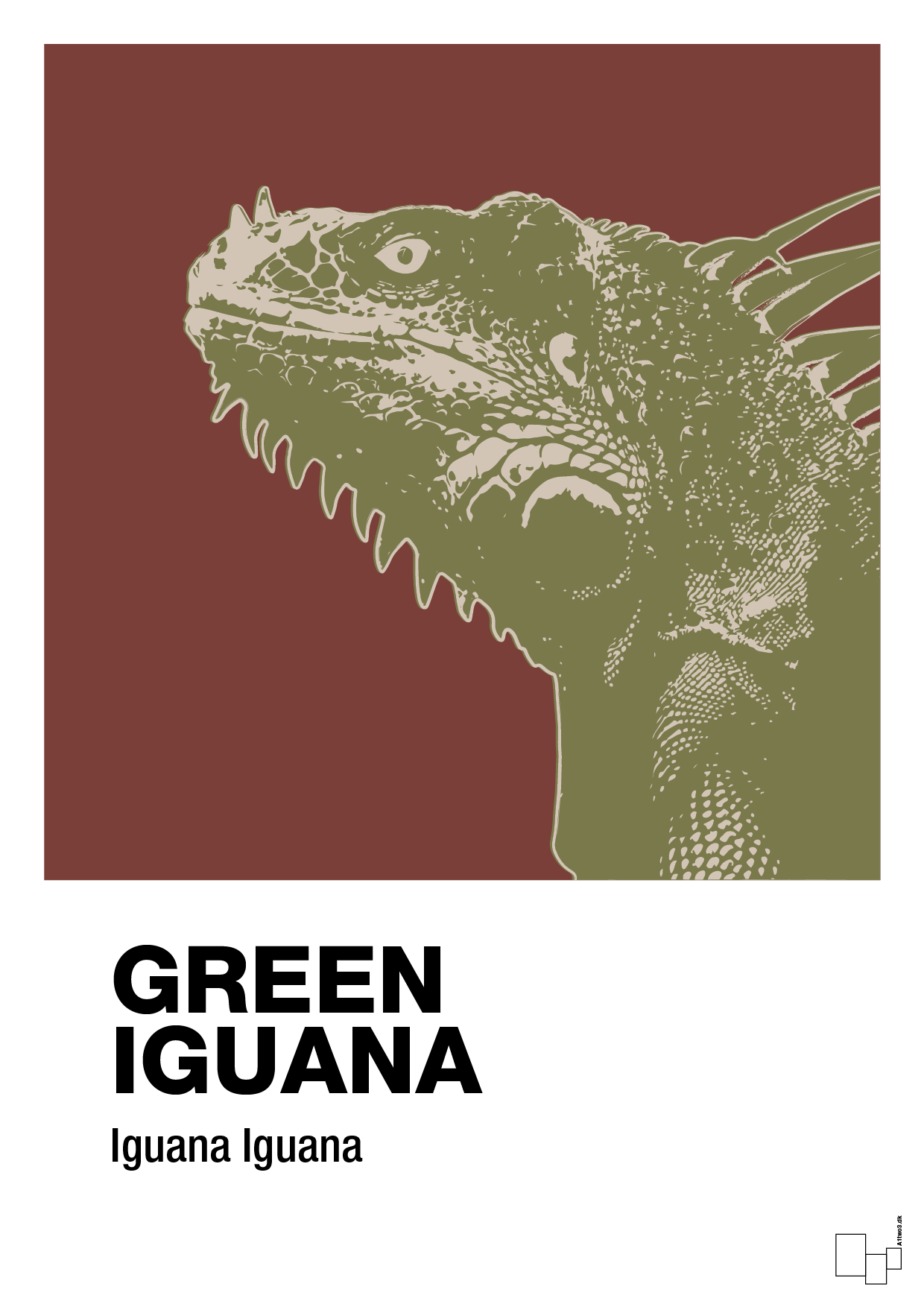 green iguana - Plakat med Videnskab i Red Pepper