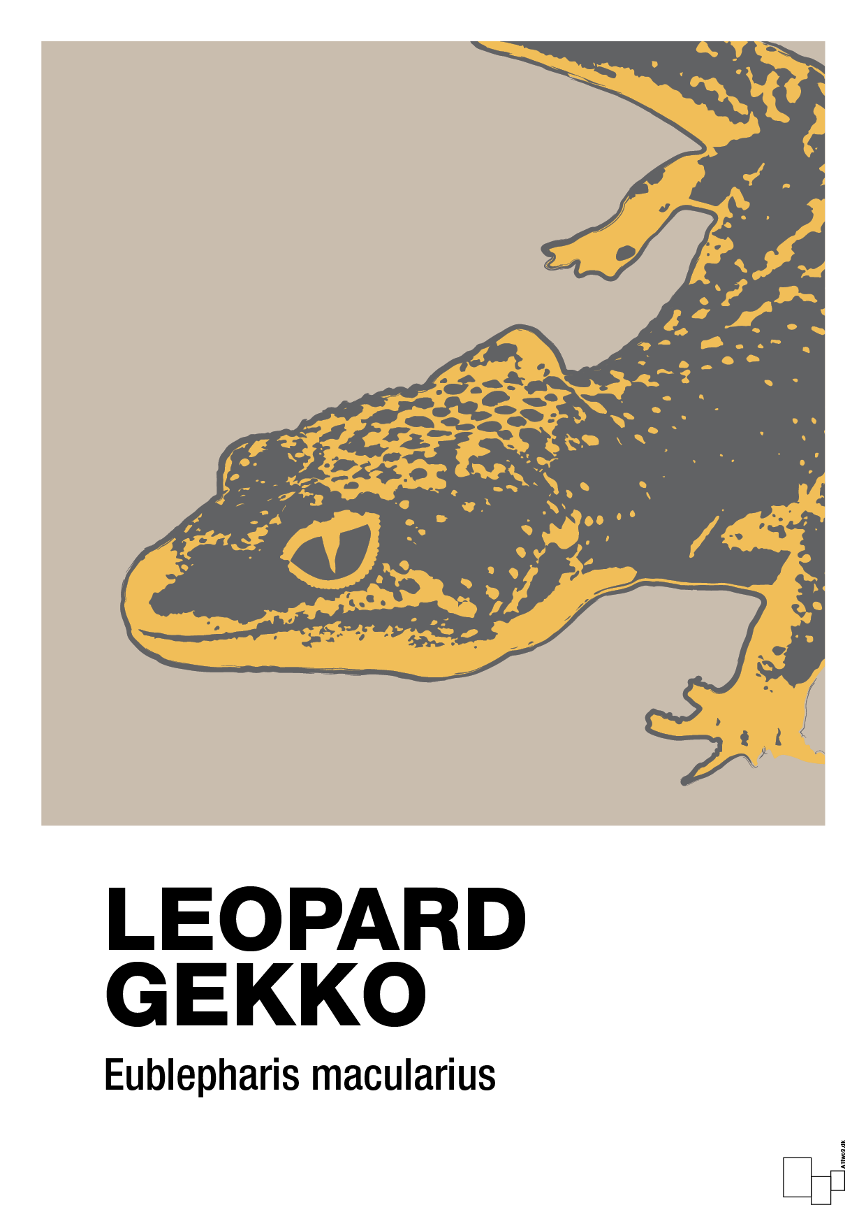 leopard gekko - Plakat med Videnskab i Creamy Mushroom