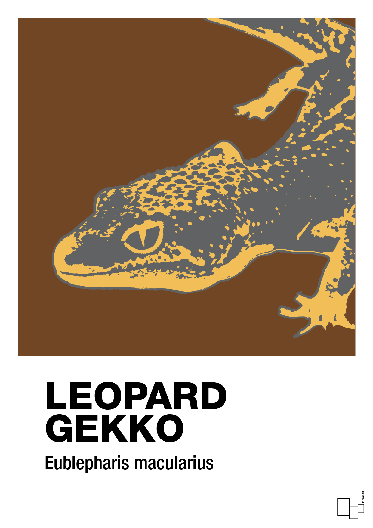 leopard gekko - Plakat med Videnskab i Dark Brown