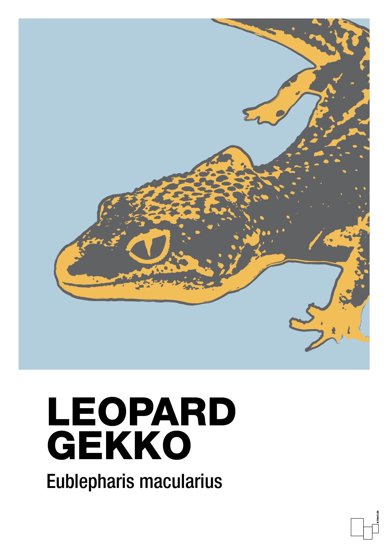 leopard gekko - Plakat med Videnskab i Heavenly Blue