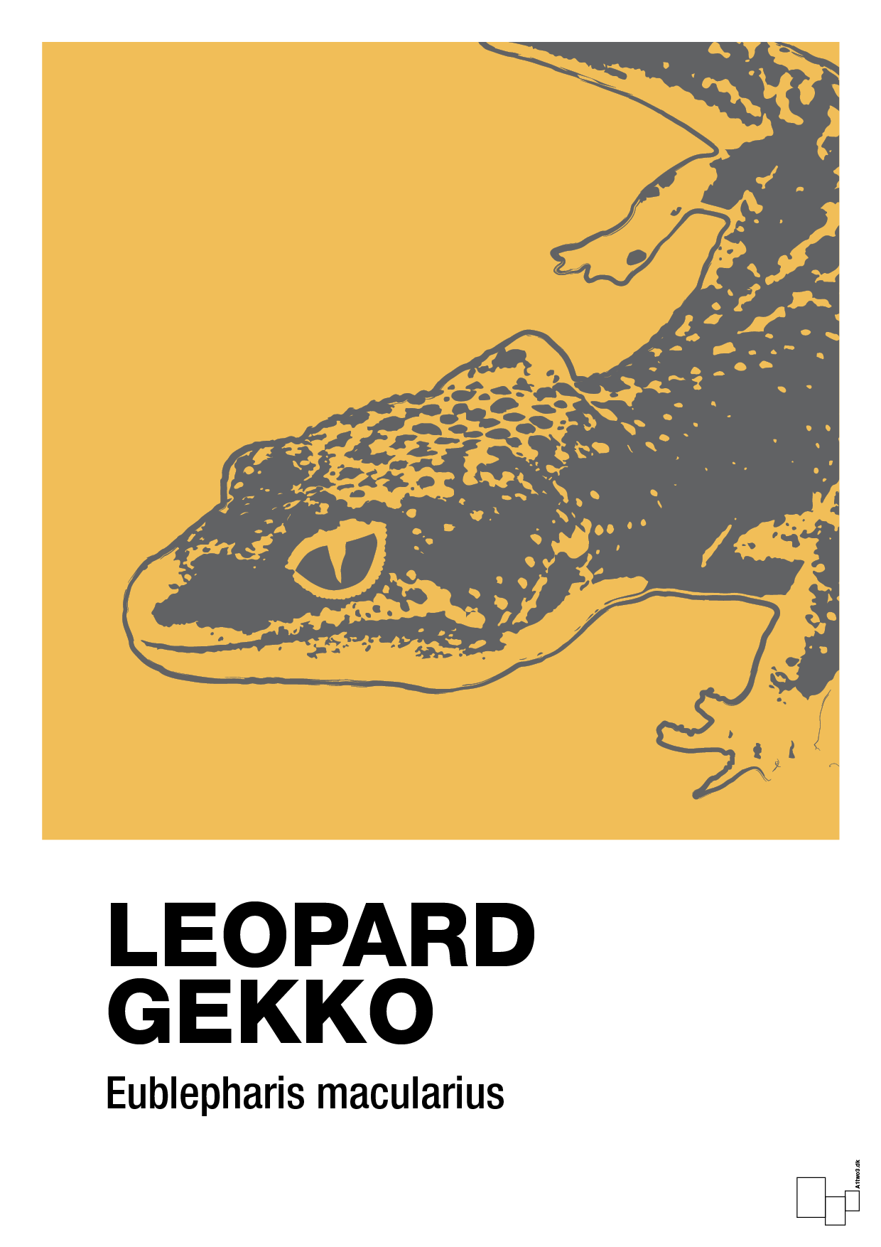 leopard gekko - Plakat med Videnskab i Honeycomb