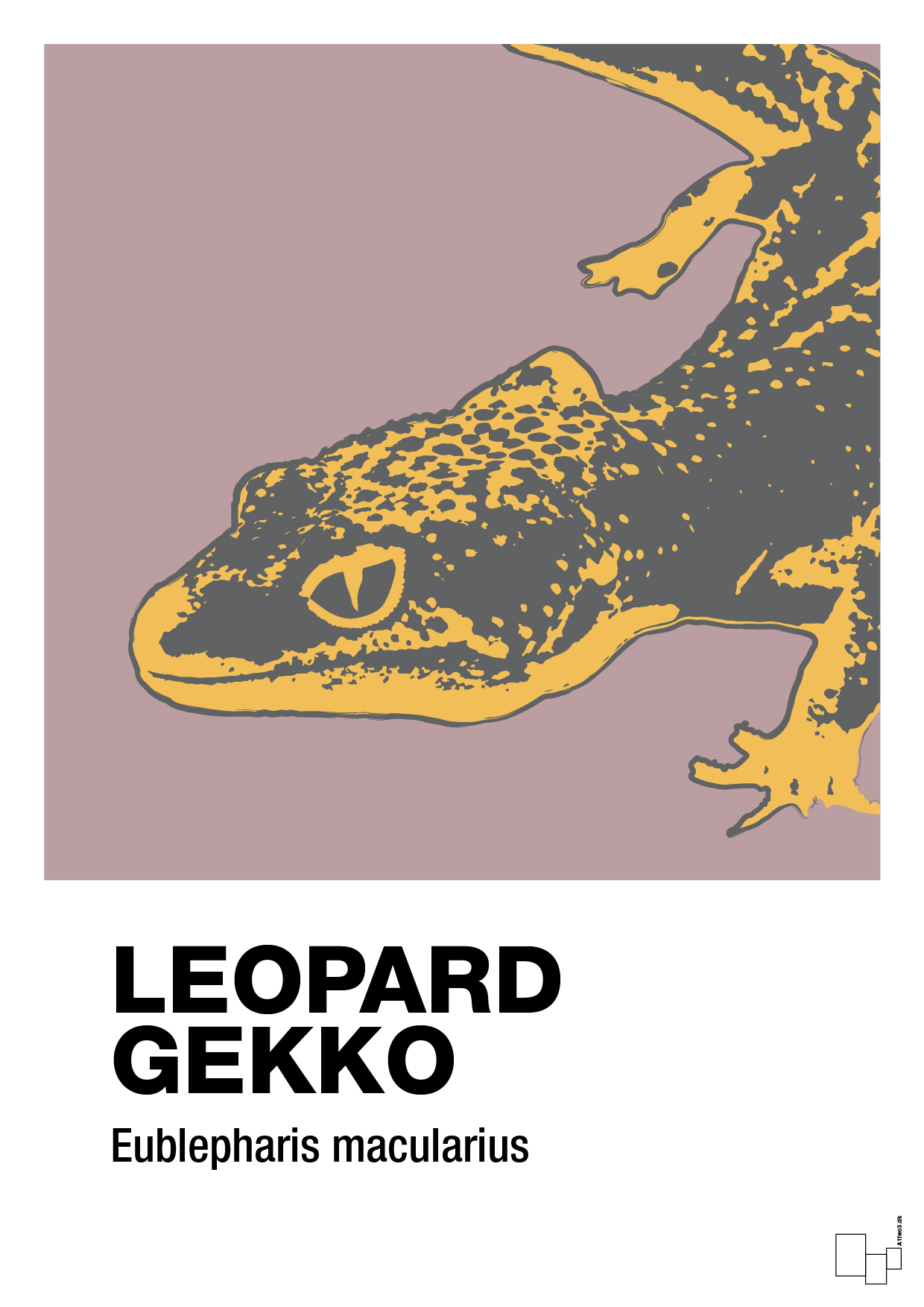 leopard gekko - Plakat med Videnskab i Light Rose