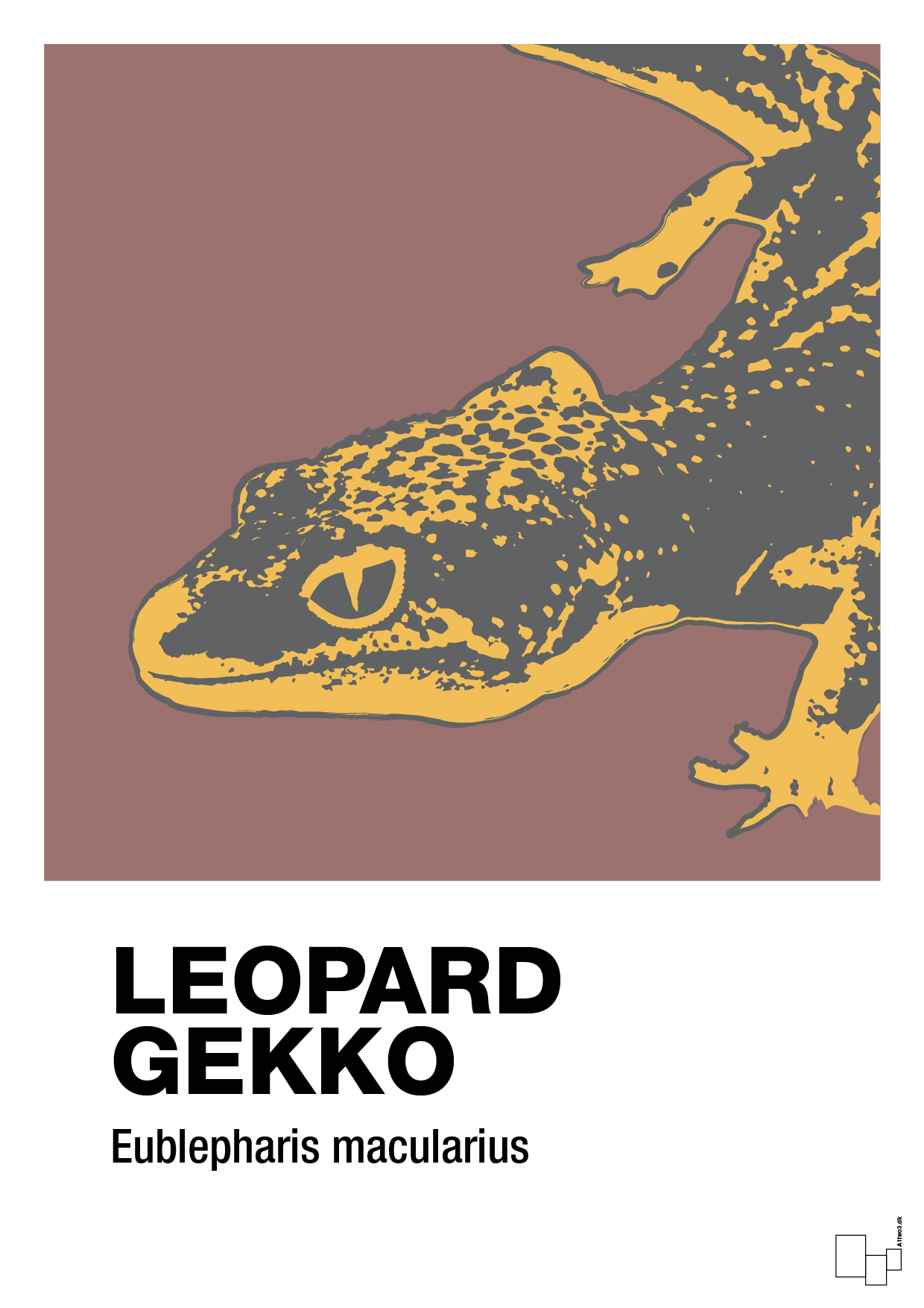 leopard gekko - Plakat med Videnskab i Plum
