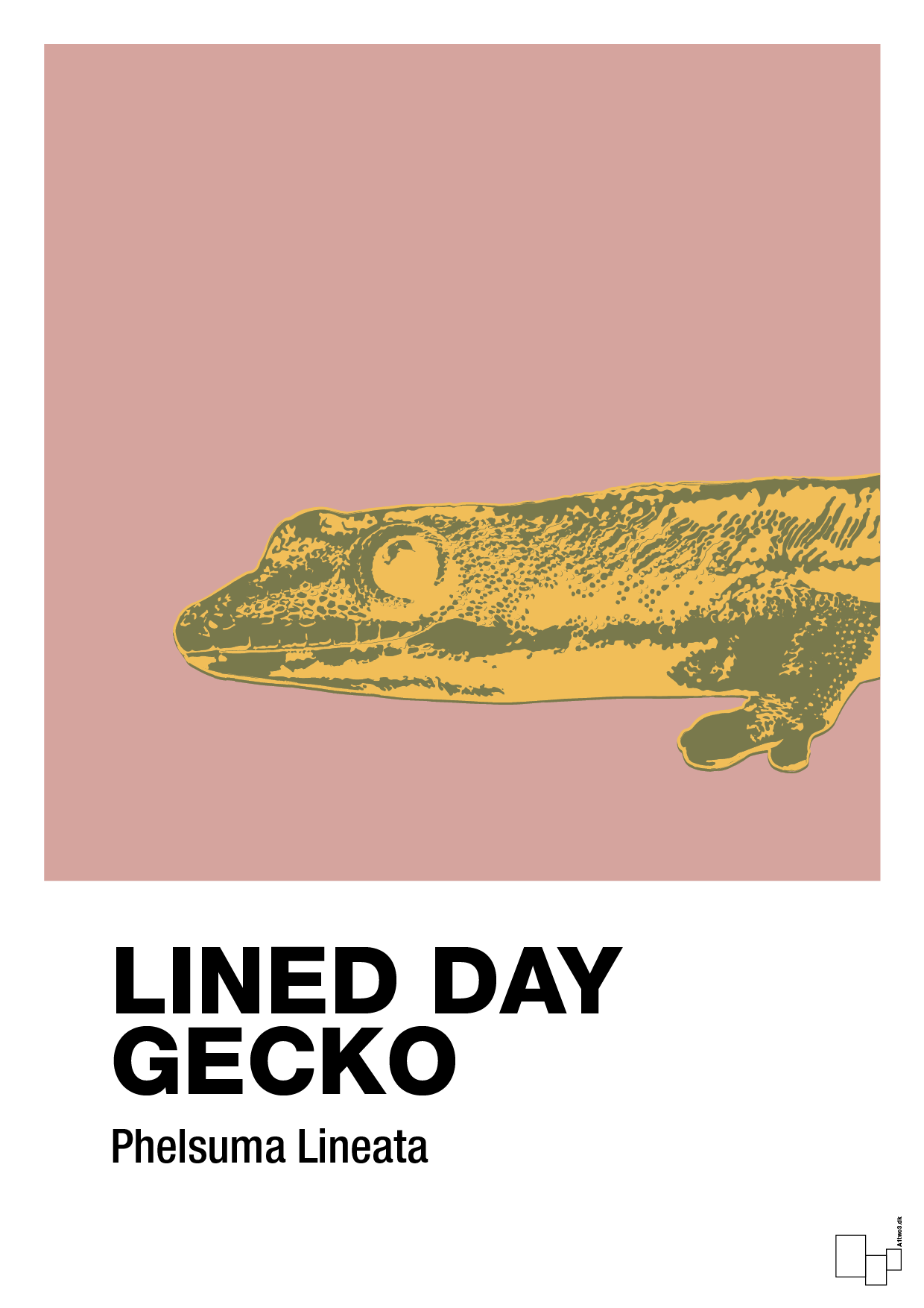 lined day gecko - Plakat med Videnskab i Bubble Shell