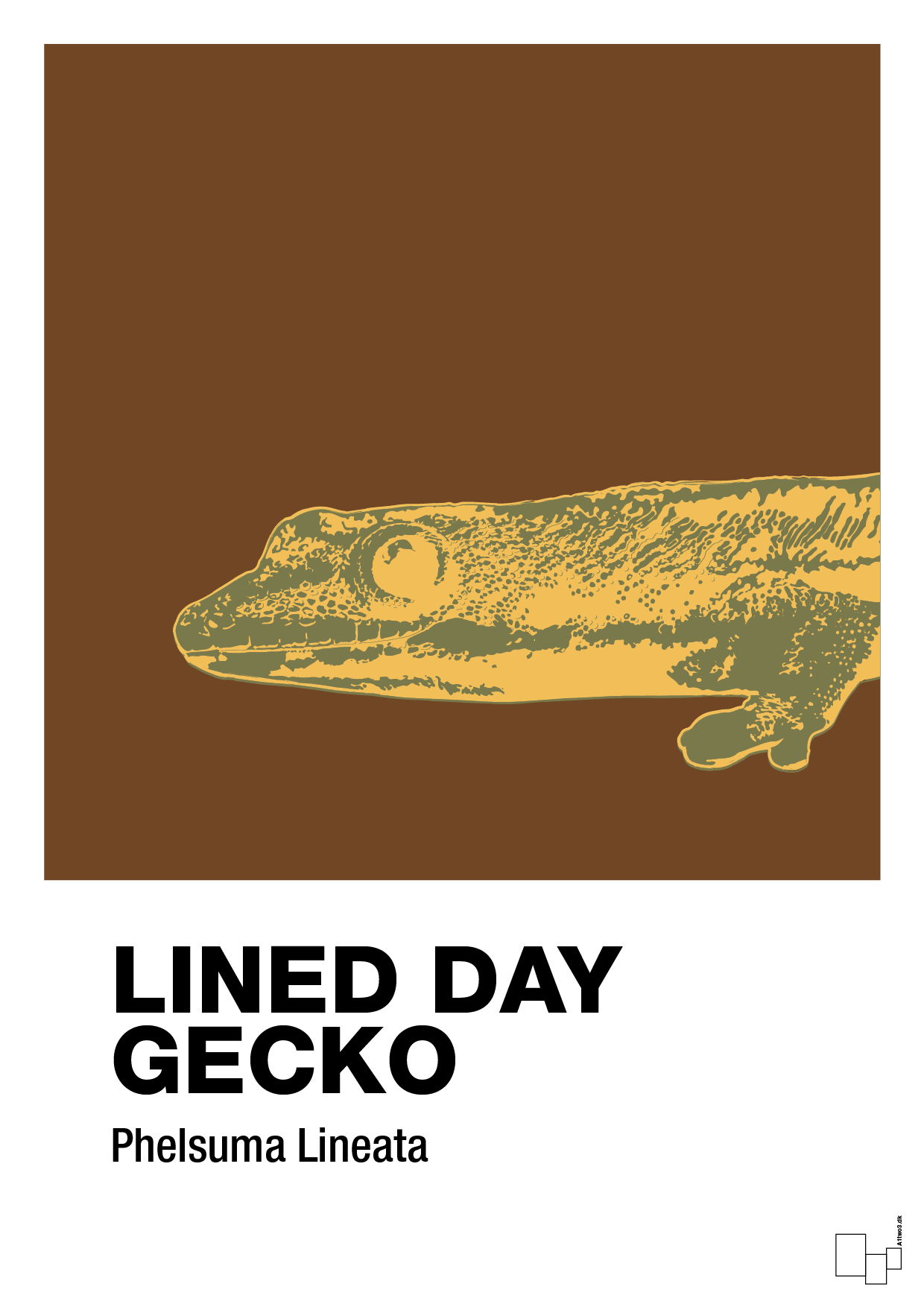 lined day gecko - Plakat med Videnskab i Dark Brown