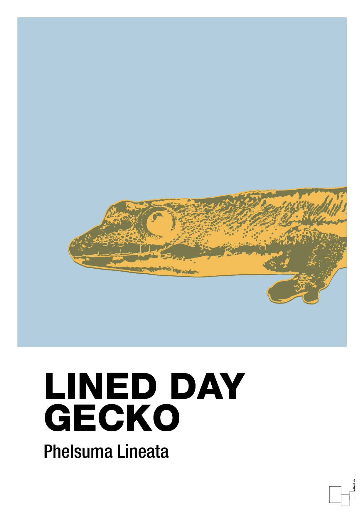 lined day gecko - Plakat med Videnskab i Heavenly Blue