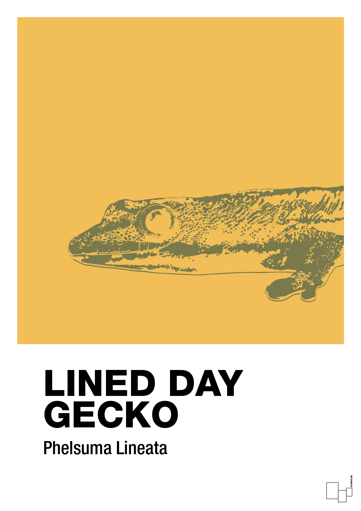 lined day gecko - Plakat med Videnskab i Honeycomb