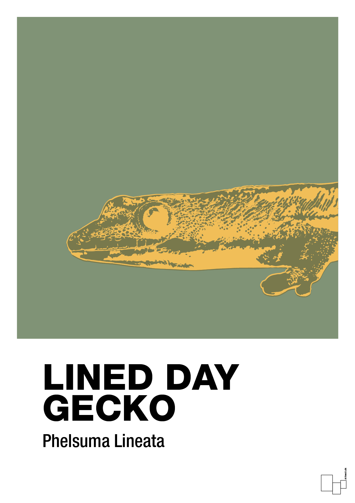 lined day gecko - Plakat med Videnskab i Jade