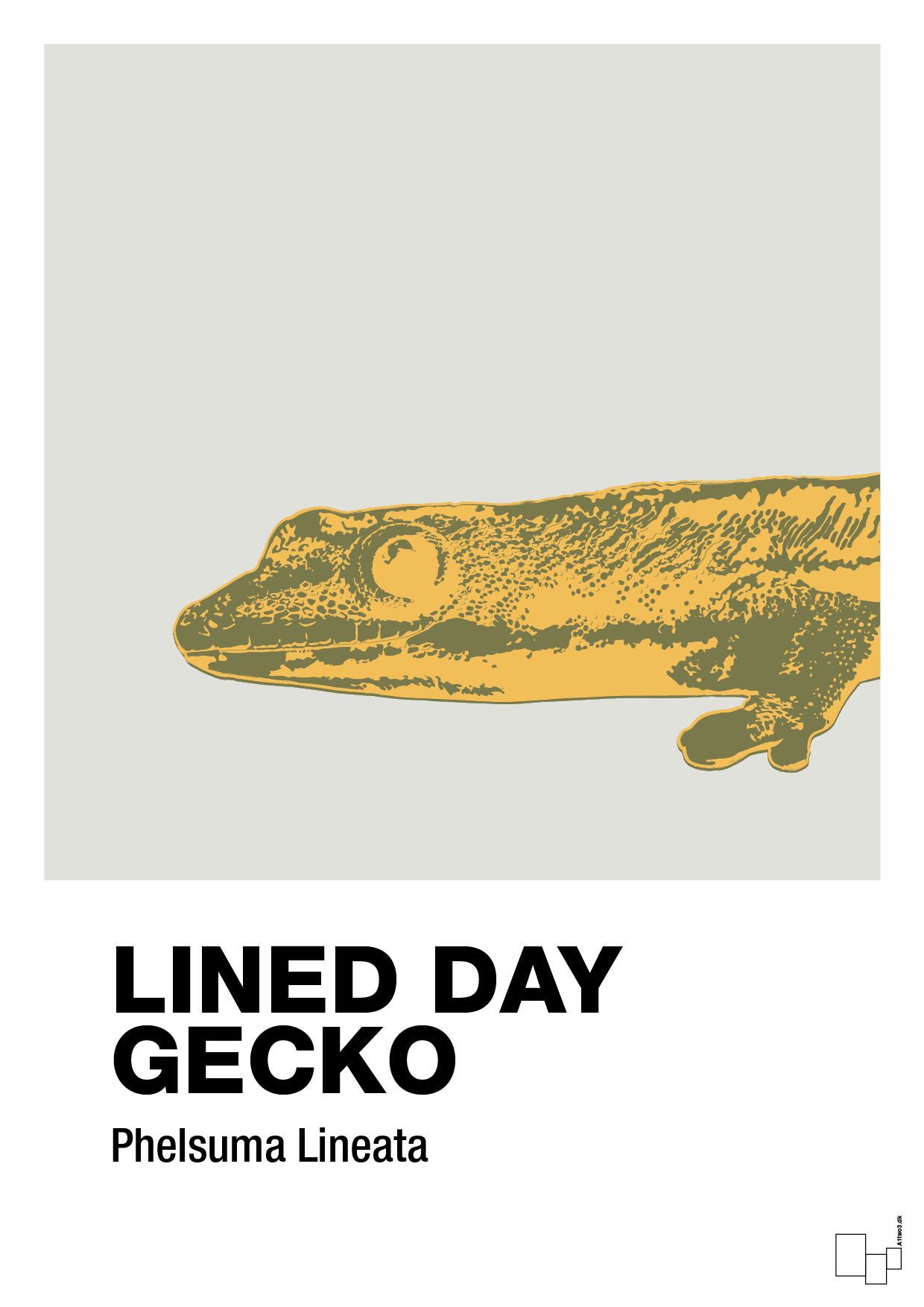 lined day gecko - Plakat med Videnskab i Painters White
