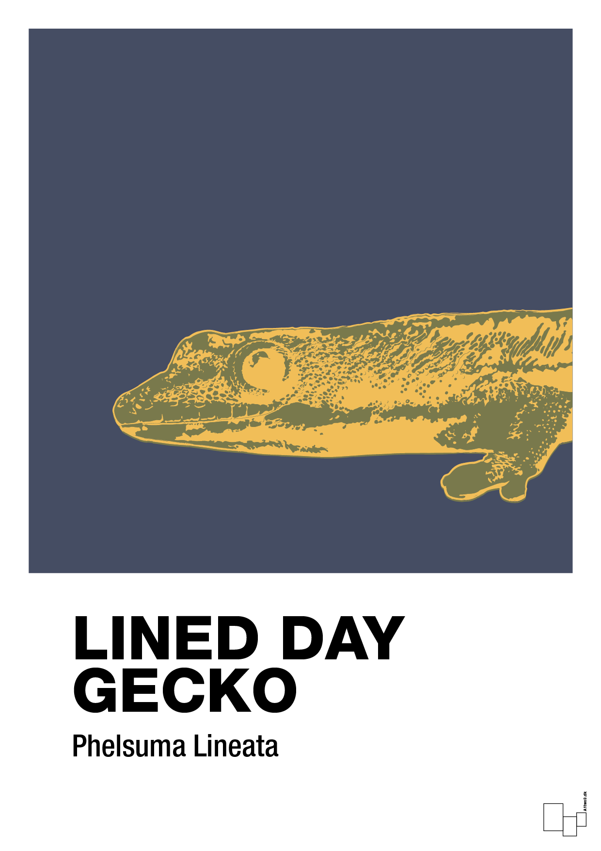 lined day gecko - Plakat med Videnskab i Petrol