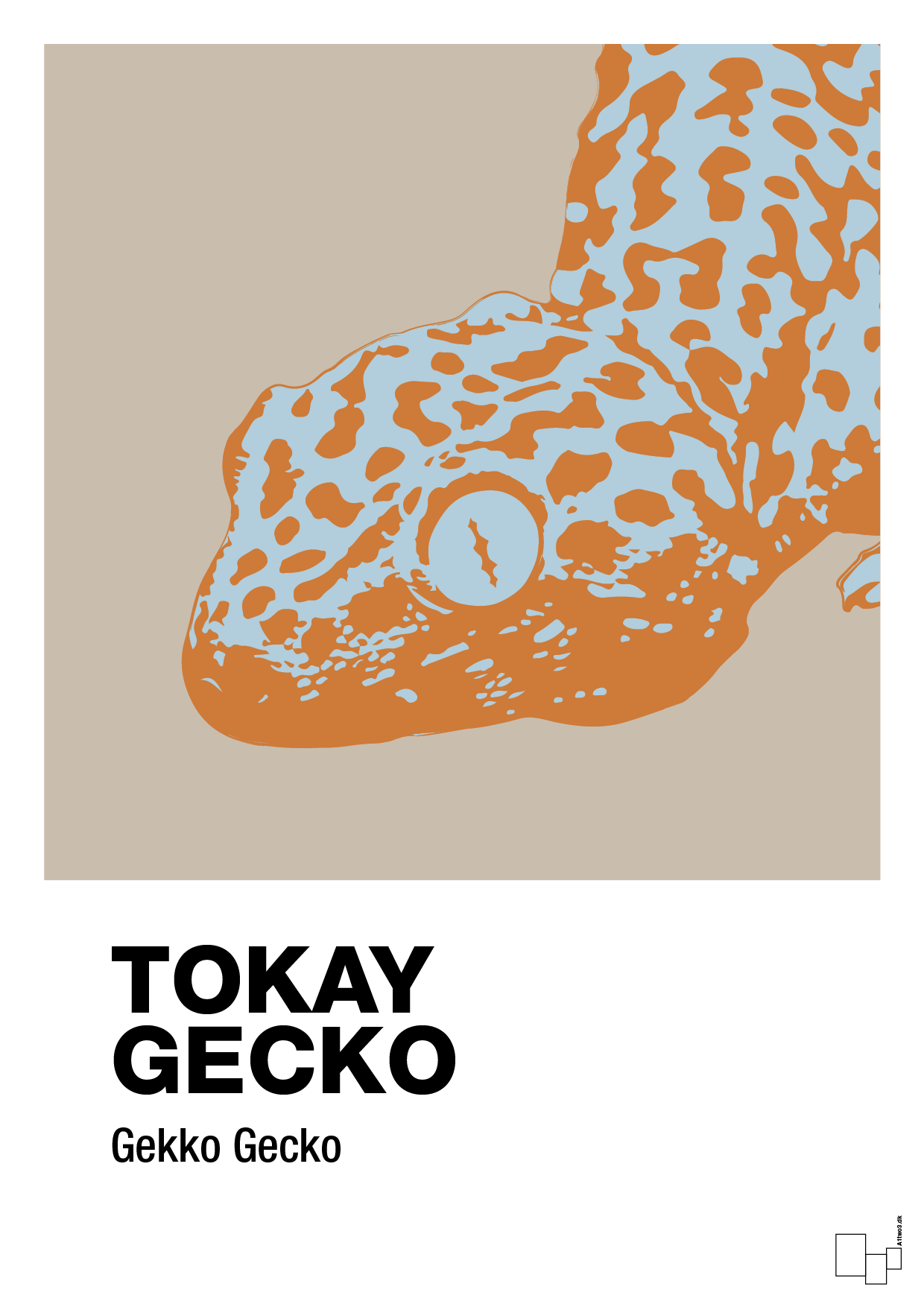tokay gecko - Plakat med Videnskab i Creamy Mushroom