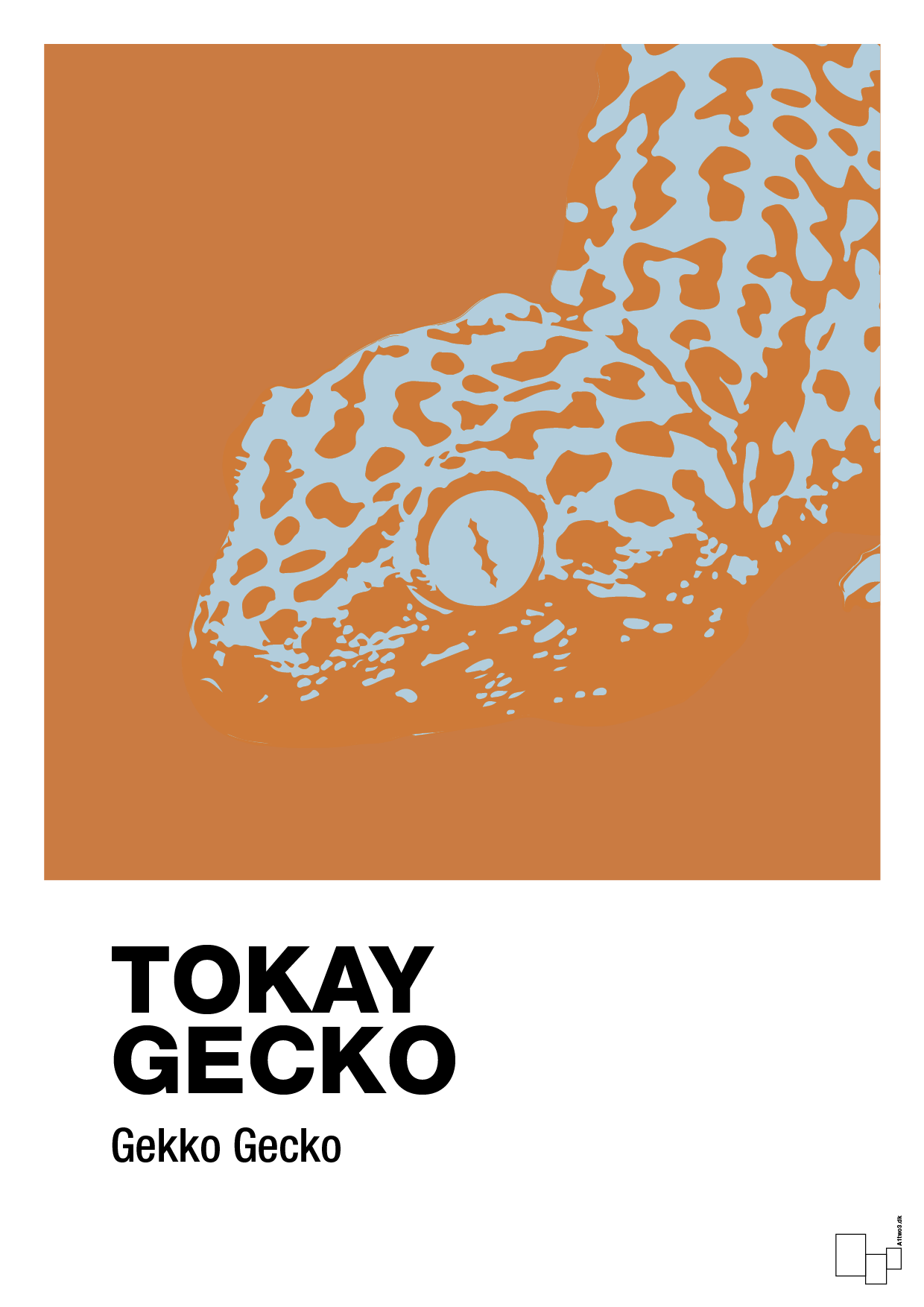 tokay gecko - Plakat med Videnskab i Rumba Orange