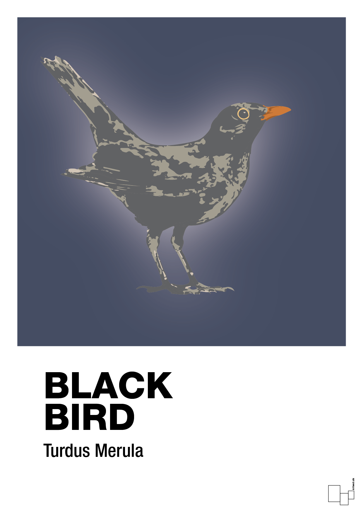 black bird - Plakat med Videnskab i Petrol