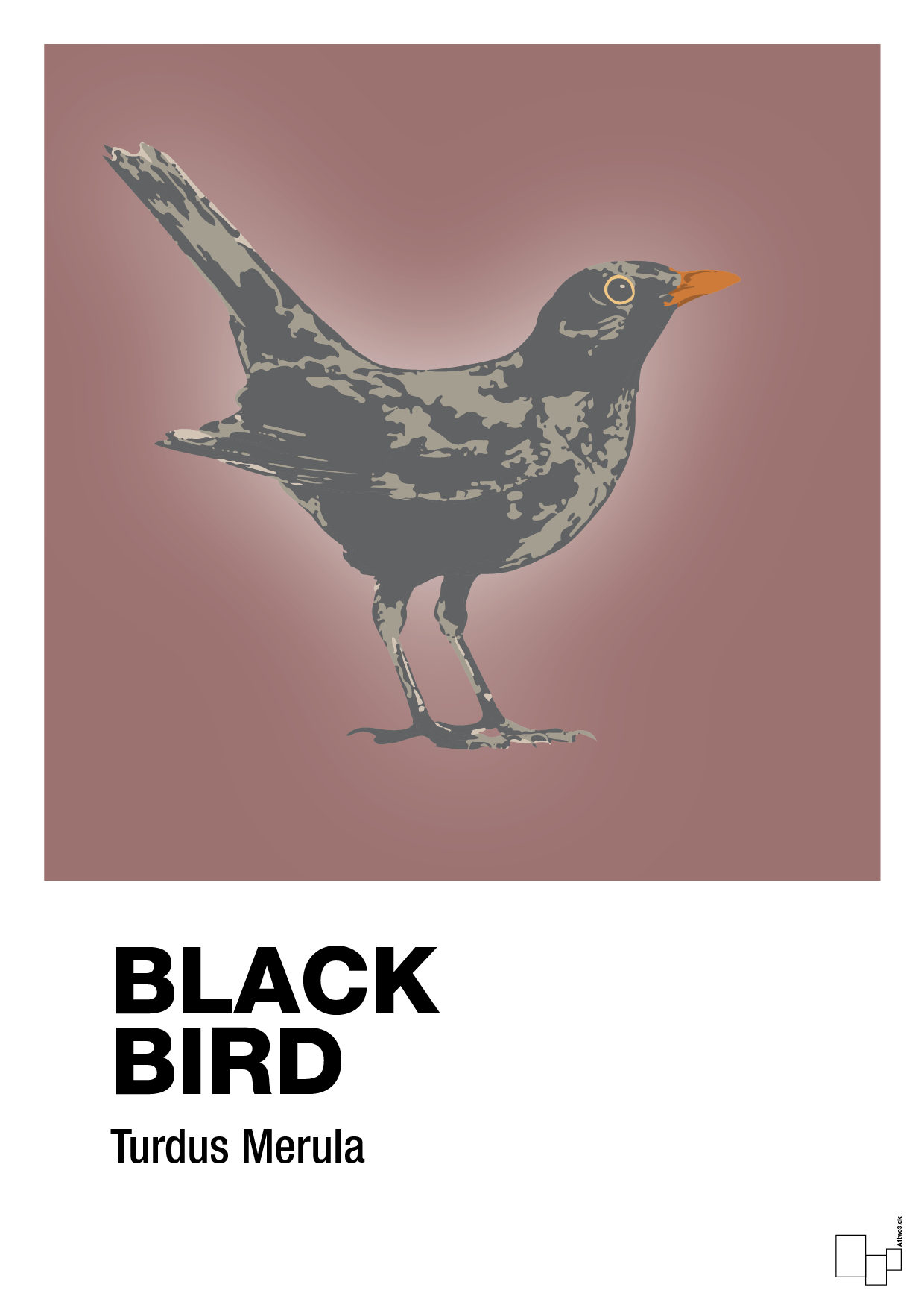 black bird - Plakat med Videnskab i Plum