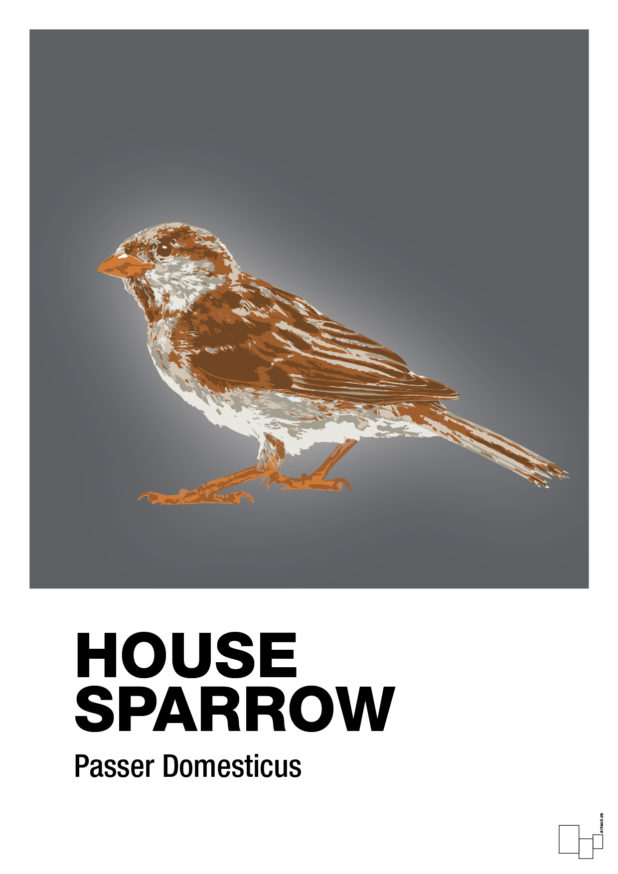 house sparrow - Plakat med Videnskab i Graphic Charcoal
