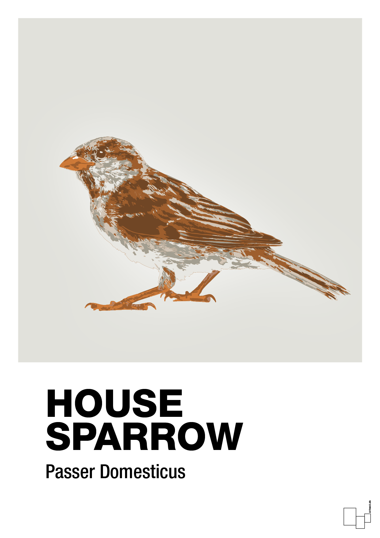house sparrow - Plakat med Videnskab i Painters White
