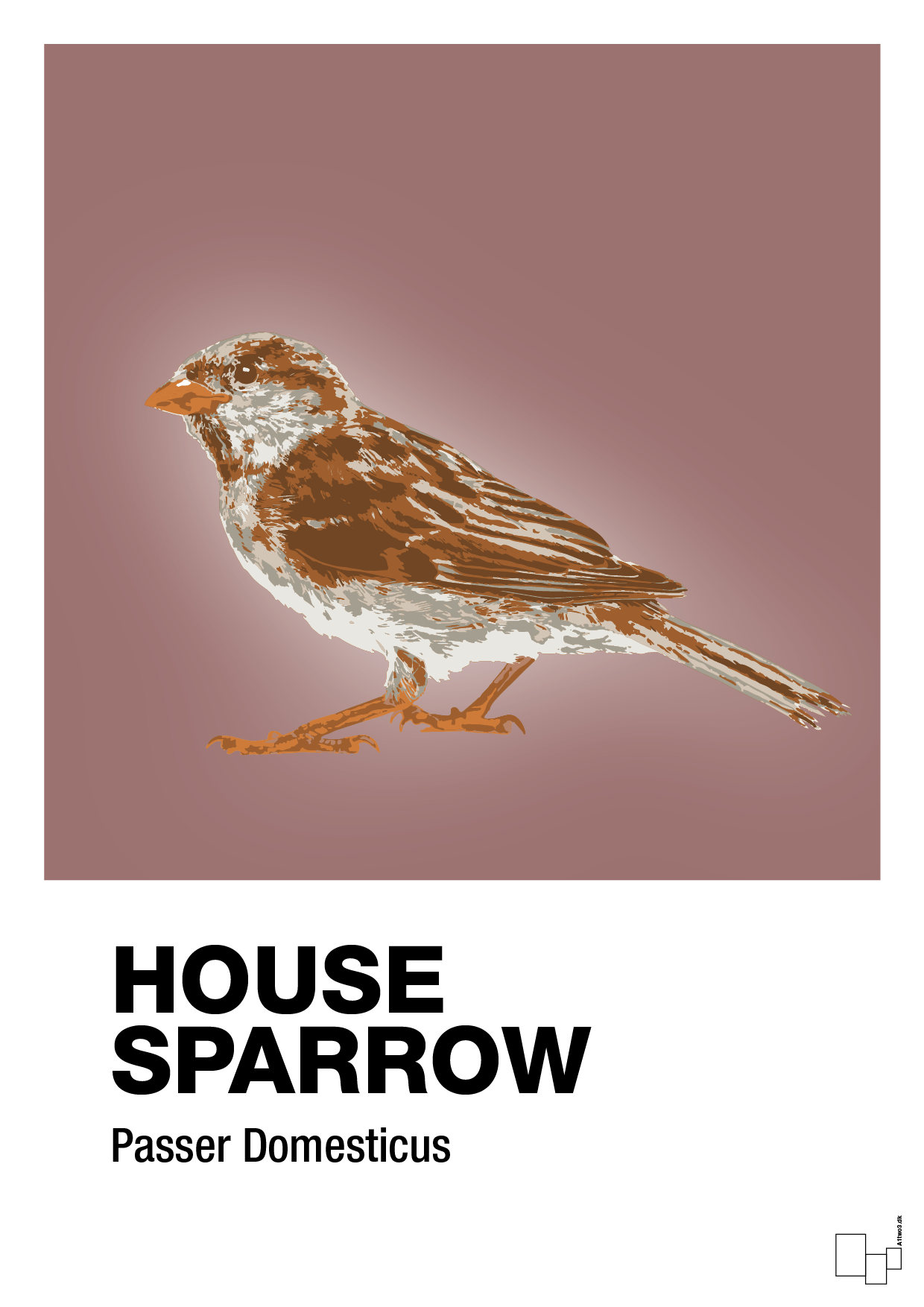 house sparrow - Plakat med Videnskab i Plum