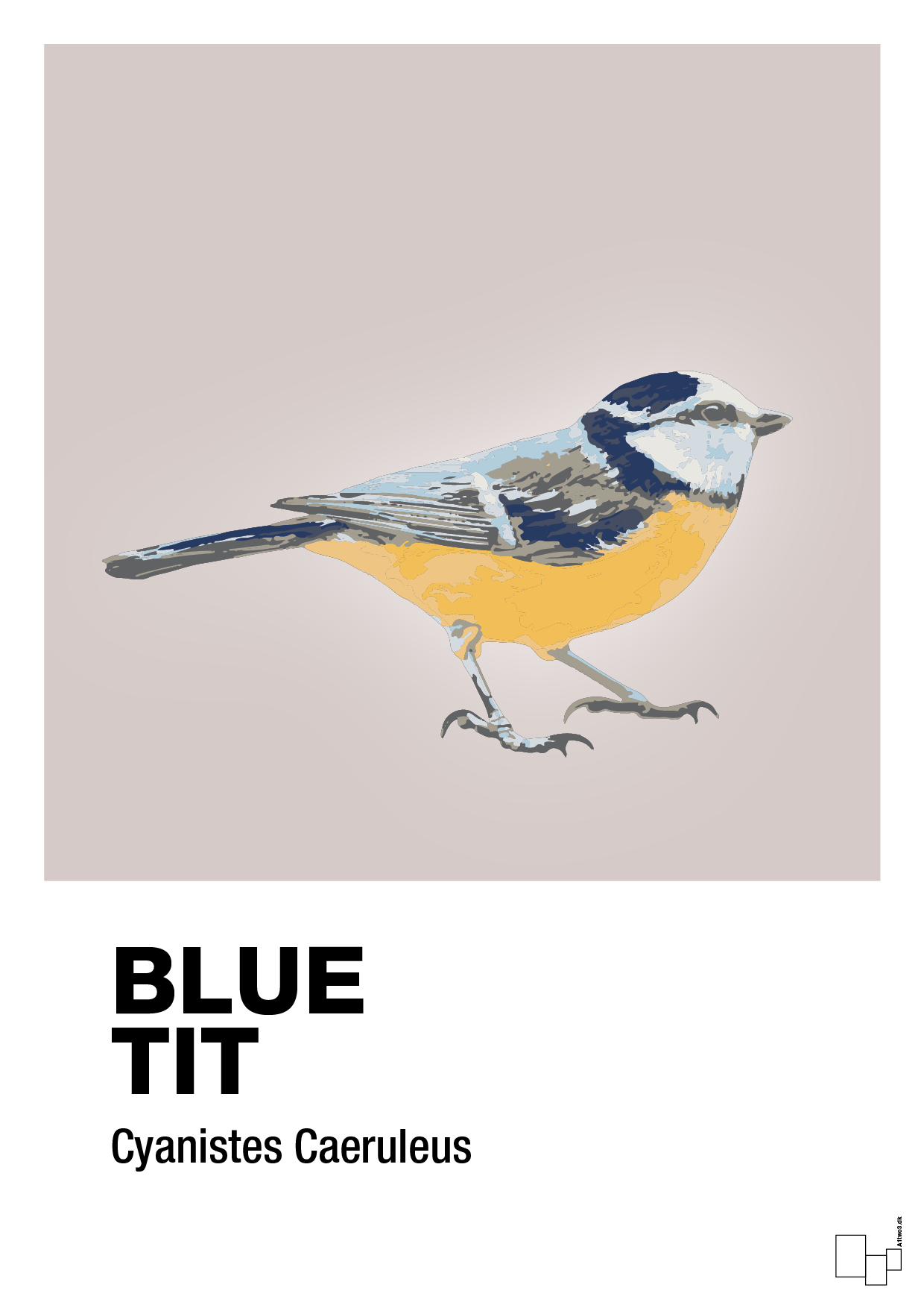 blue tit - Plakat med Videnskab i Broken Beige