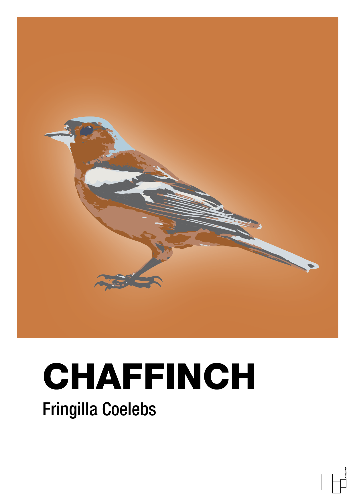 chaffinch - Plakat med Videnskab i Rumba Orange