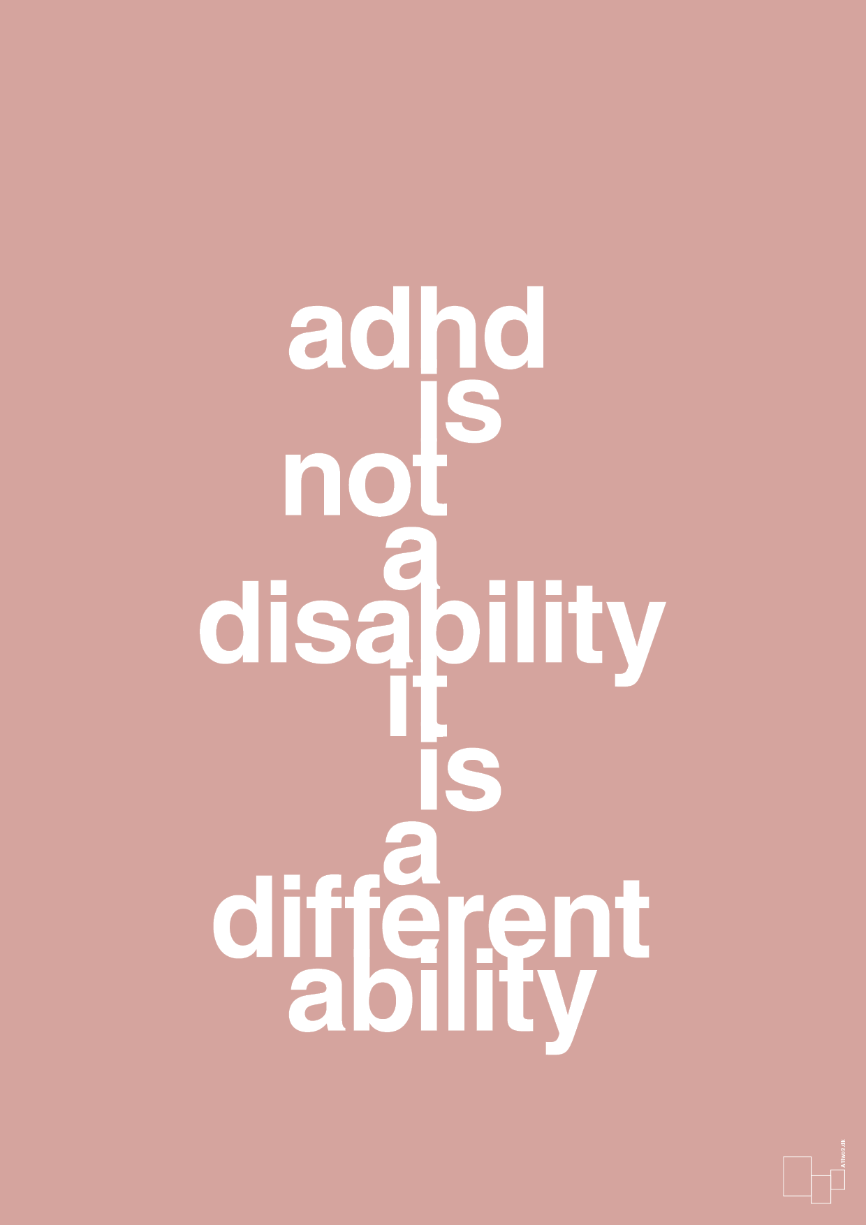 adhd is not a disability it is a different ability - Plakat med Samfund i Bubble Shell