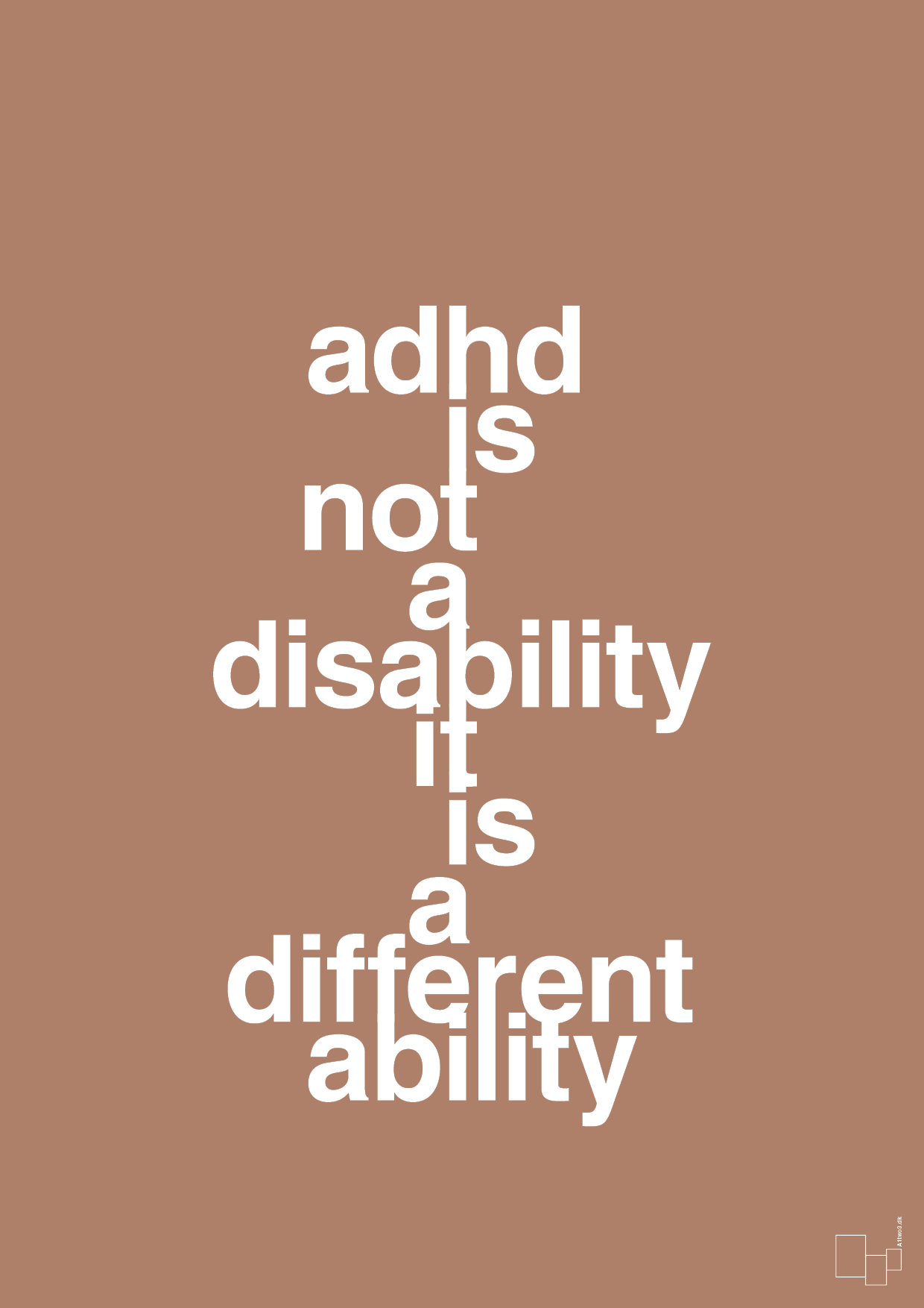 adhd is not a disability it is a different ability - Plakat med Samfund i Cider Spice