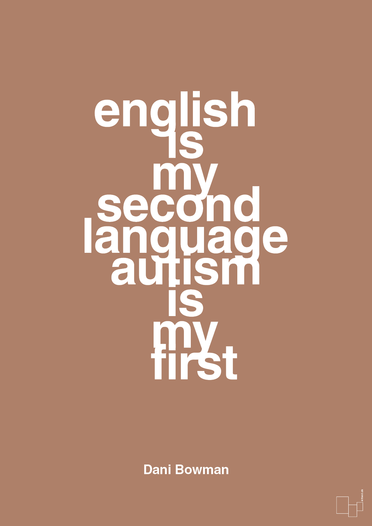english is my second language autism is my first - Plakat med Samfund i Cider Spice