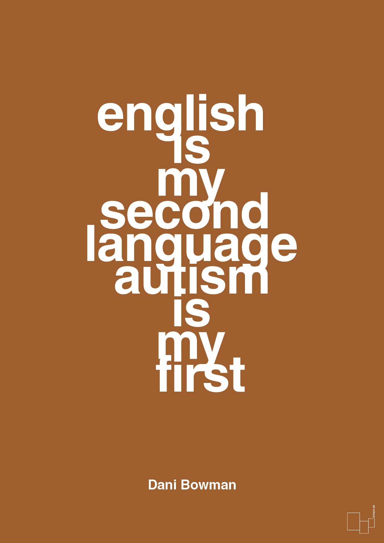 english is my second language autism is my first - Plakat med Samfund i Cognac