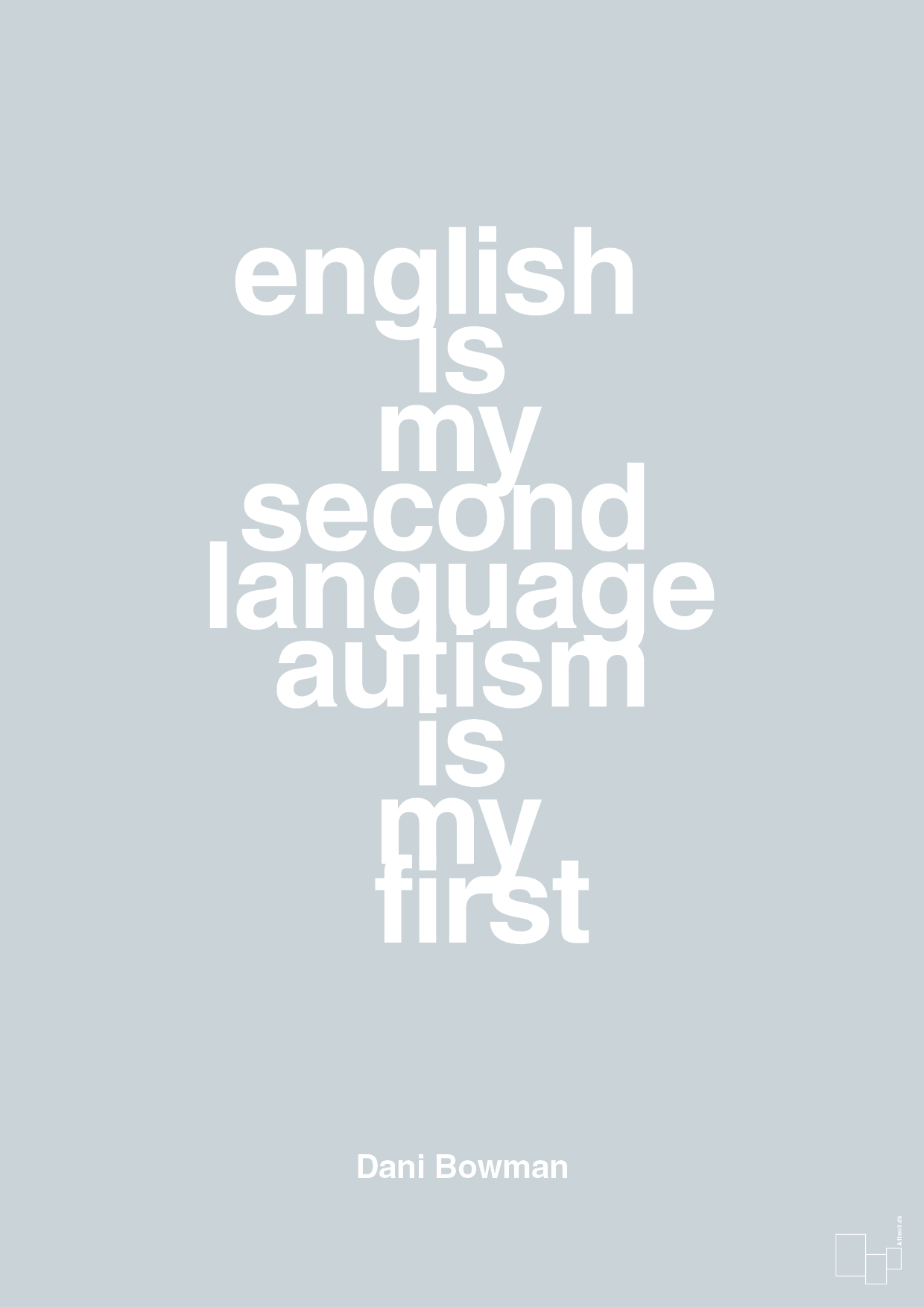 english is my second language autism is my first - Plakat med Samfund i Light Drizzle