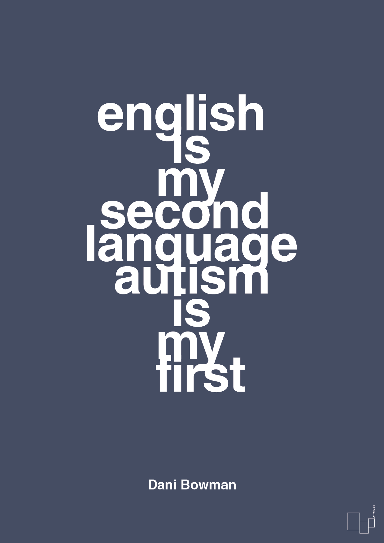 english is my second language autism is my first - Plakat med Samfund i Petrol