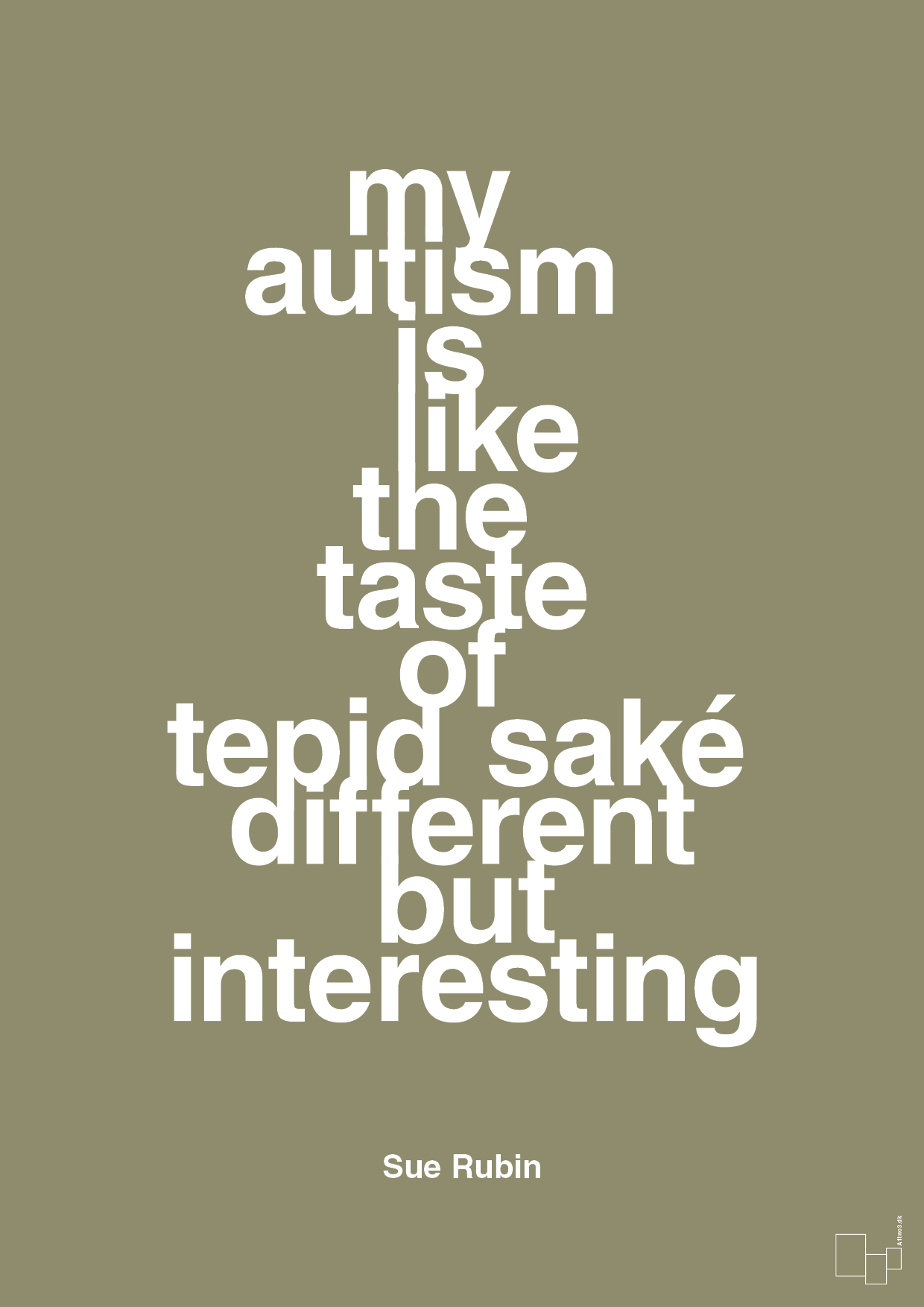 my autism is like the taste of tepid saké different but interesting - Plakat med Samfund i Misty Forrest