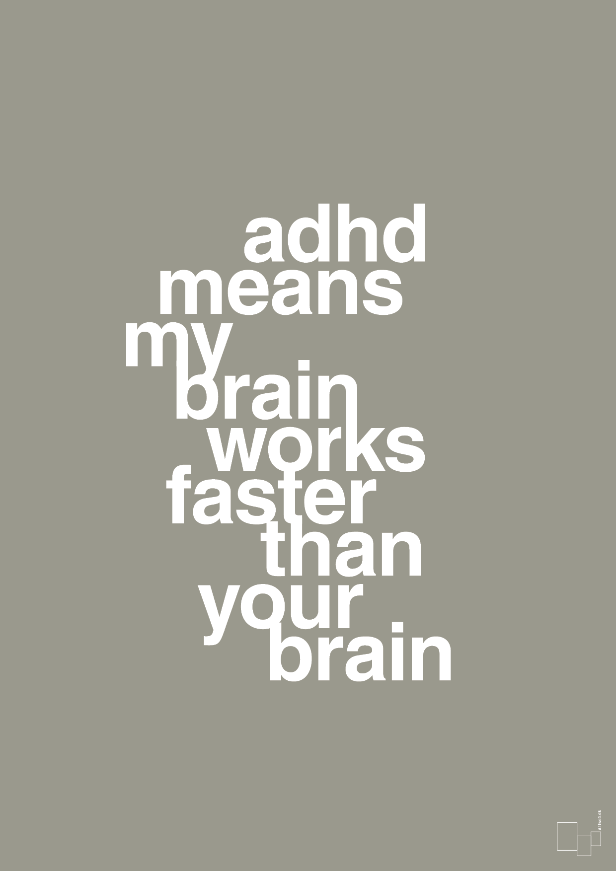 adhd means my brain works faster than your brain - Plakat med Samfund i Battleship Gray