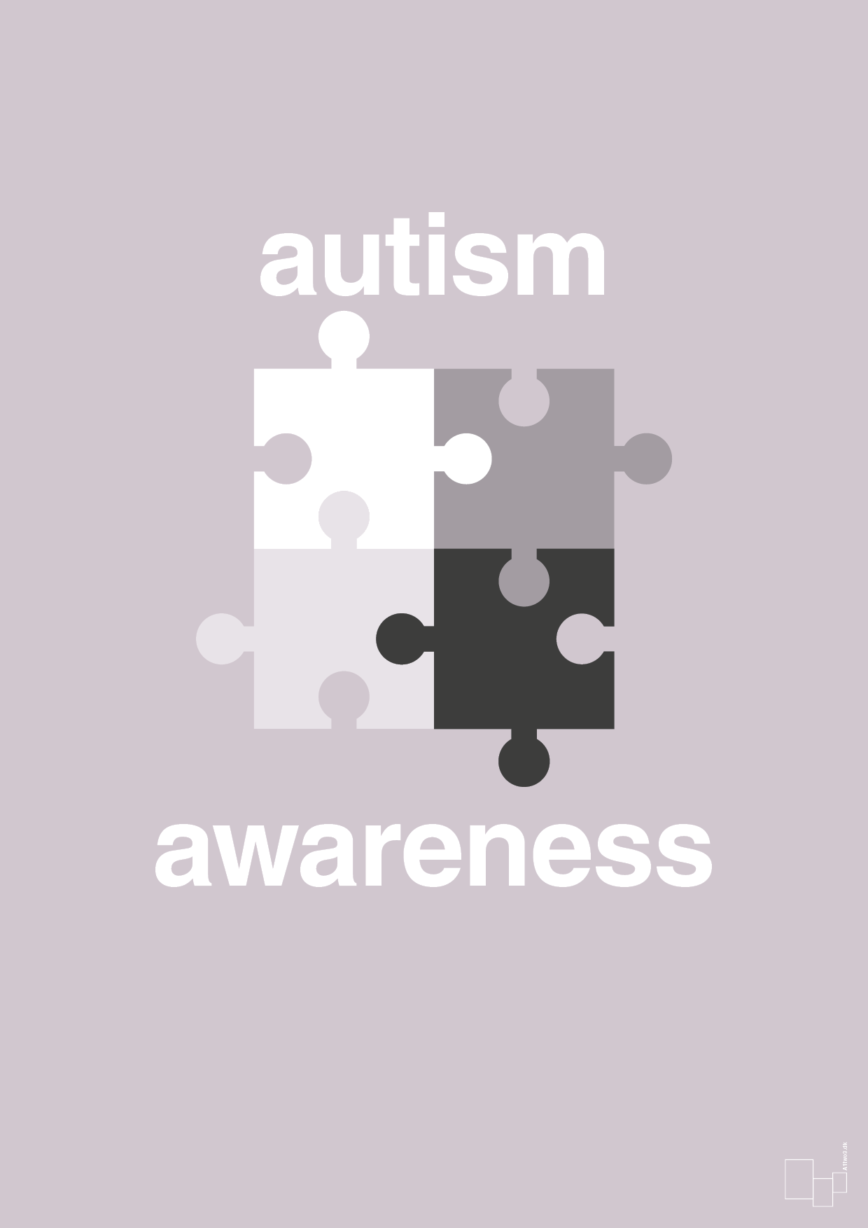 autism awareness - Plakat med Samfund i Dusty Lilac