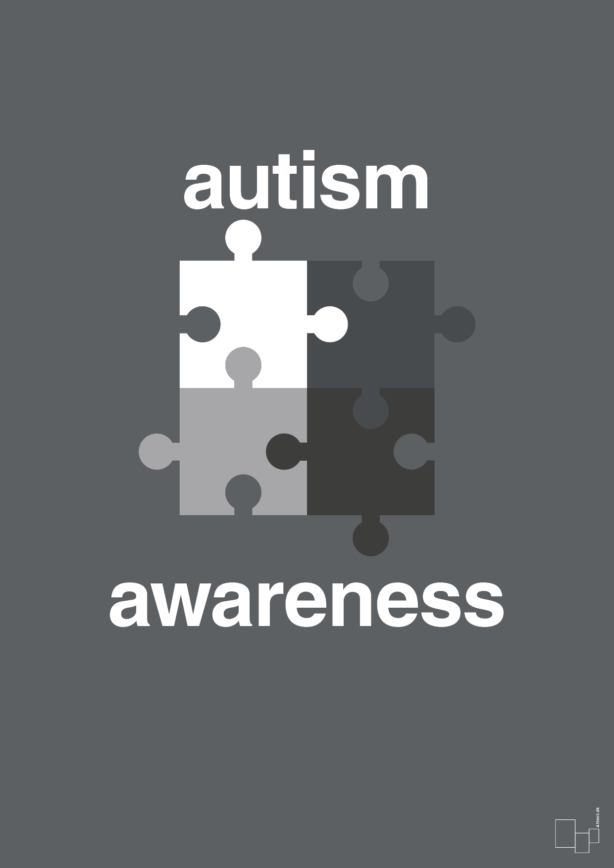 autism awareness - Plakat med Samfund i Graphic Charcoal