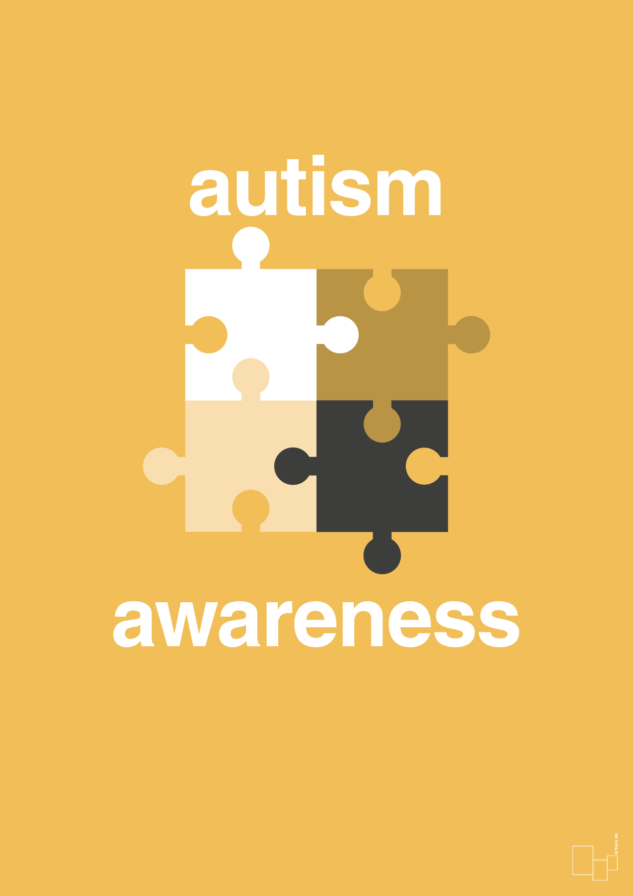 autism awareness - Plakat med Samfund i Honeycomb