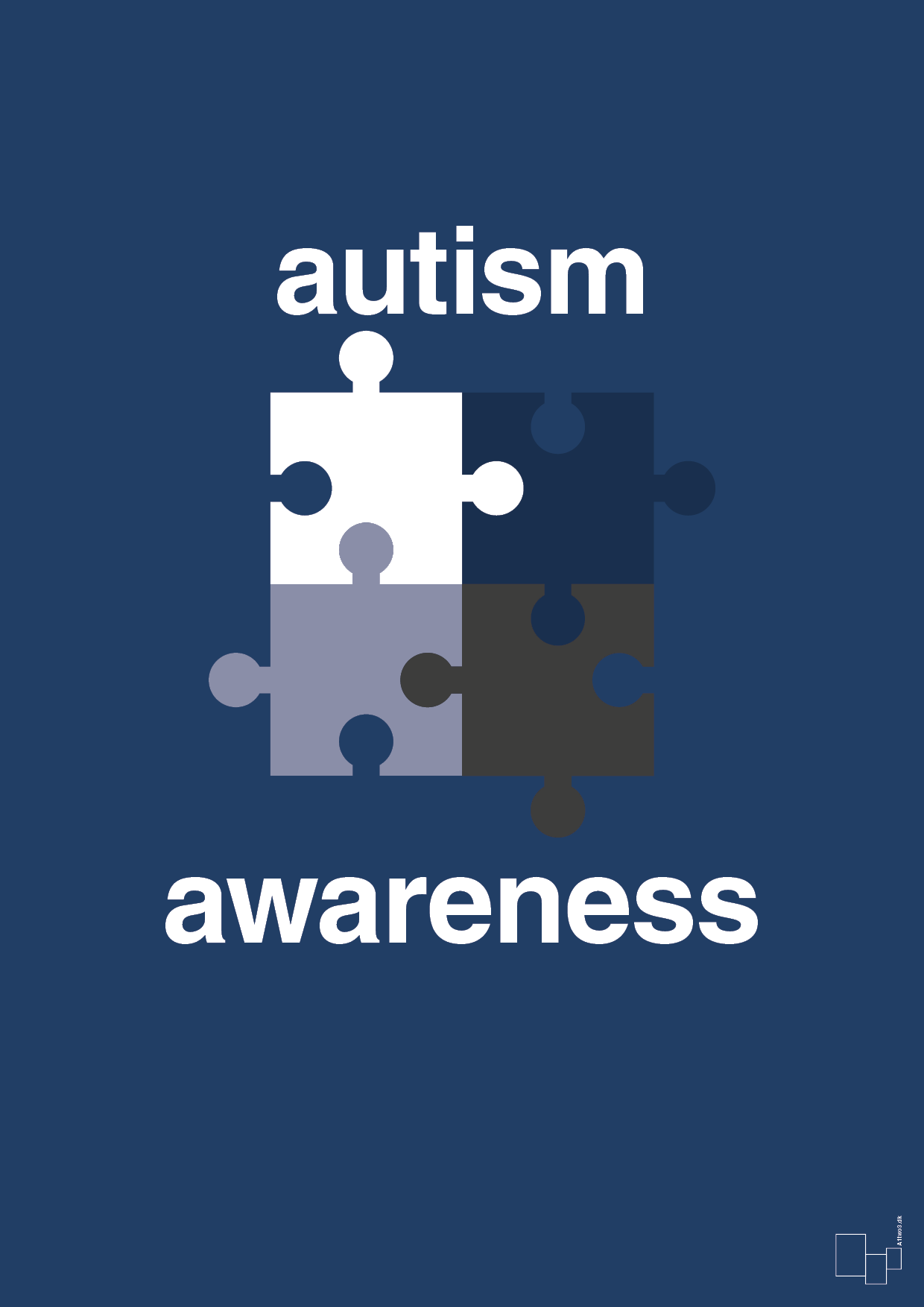 autism awareness - Plakat med Samfund i Lapis Blue