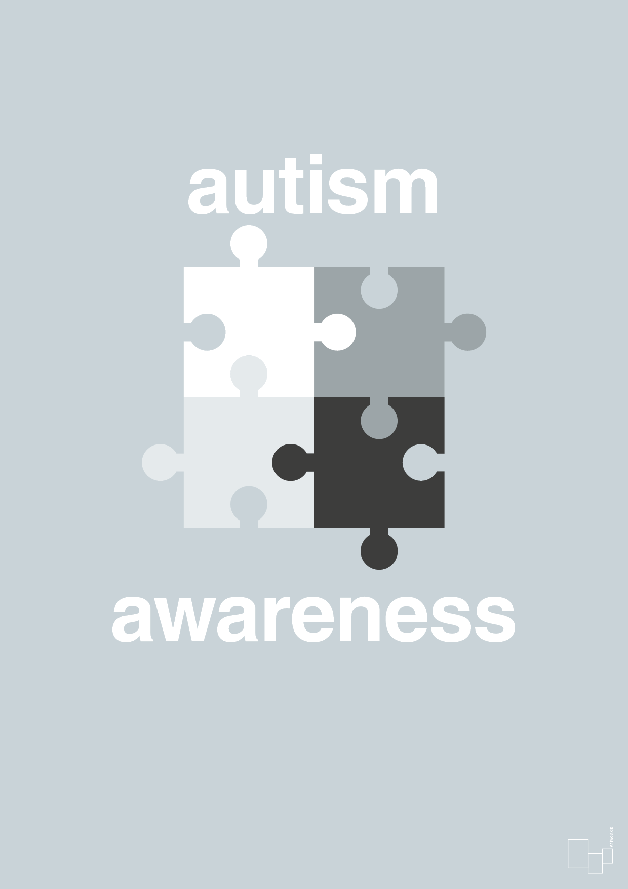 autism awareness - Plakat med Samfund i Light Drizzle