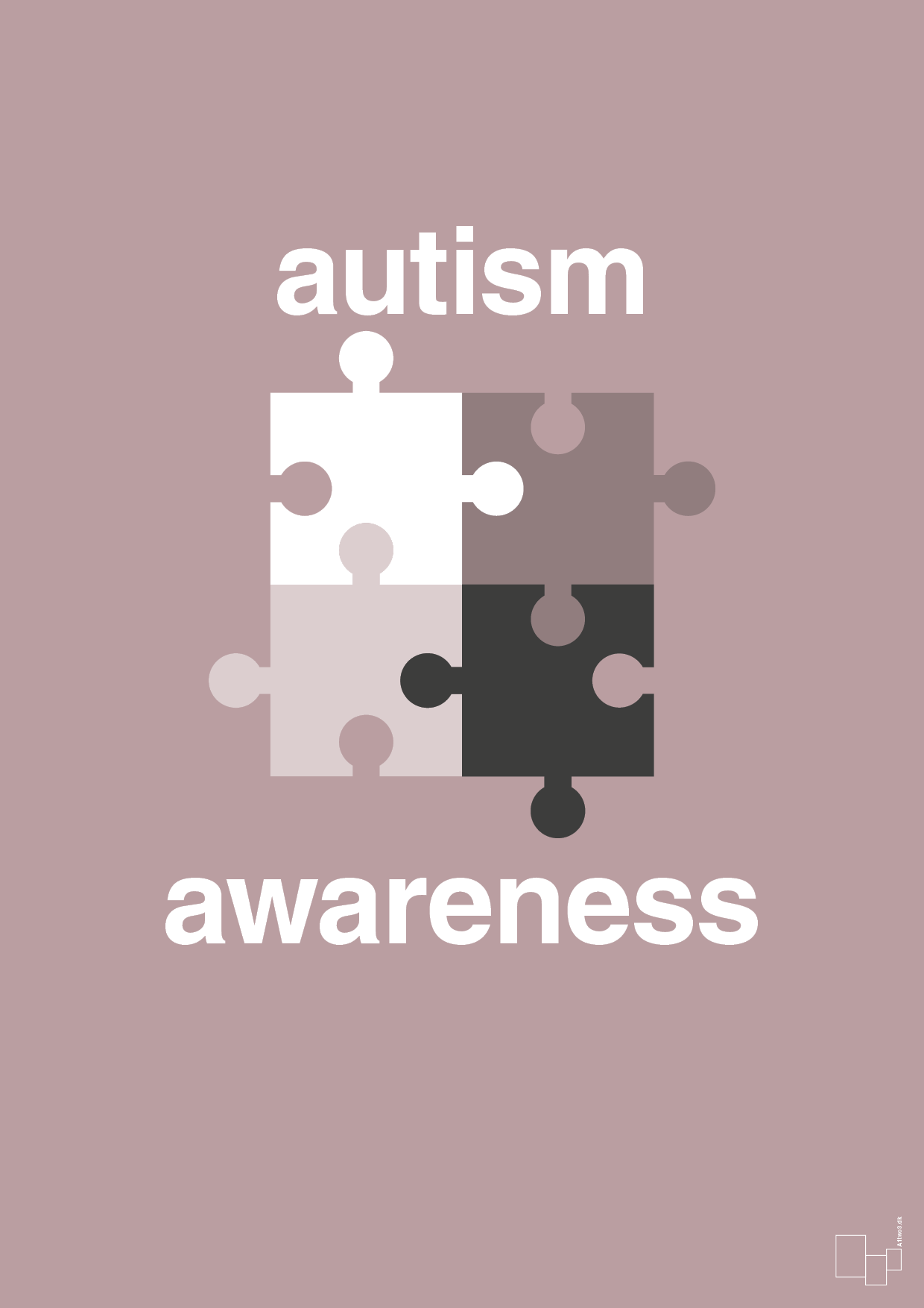 autism awareness - Plakat med Samfund i Light Rose