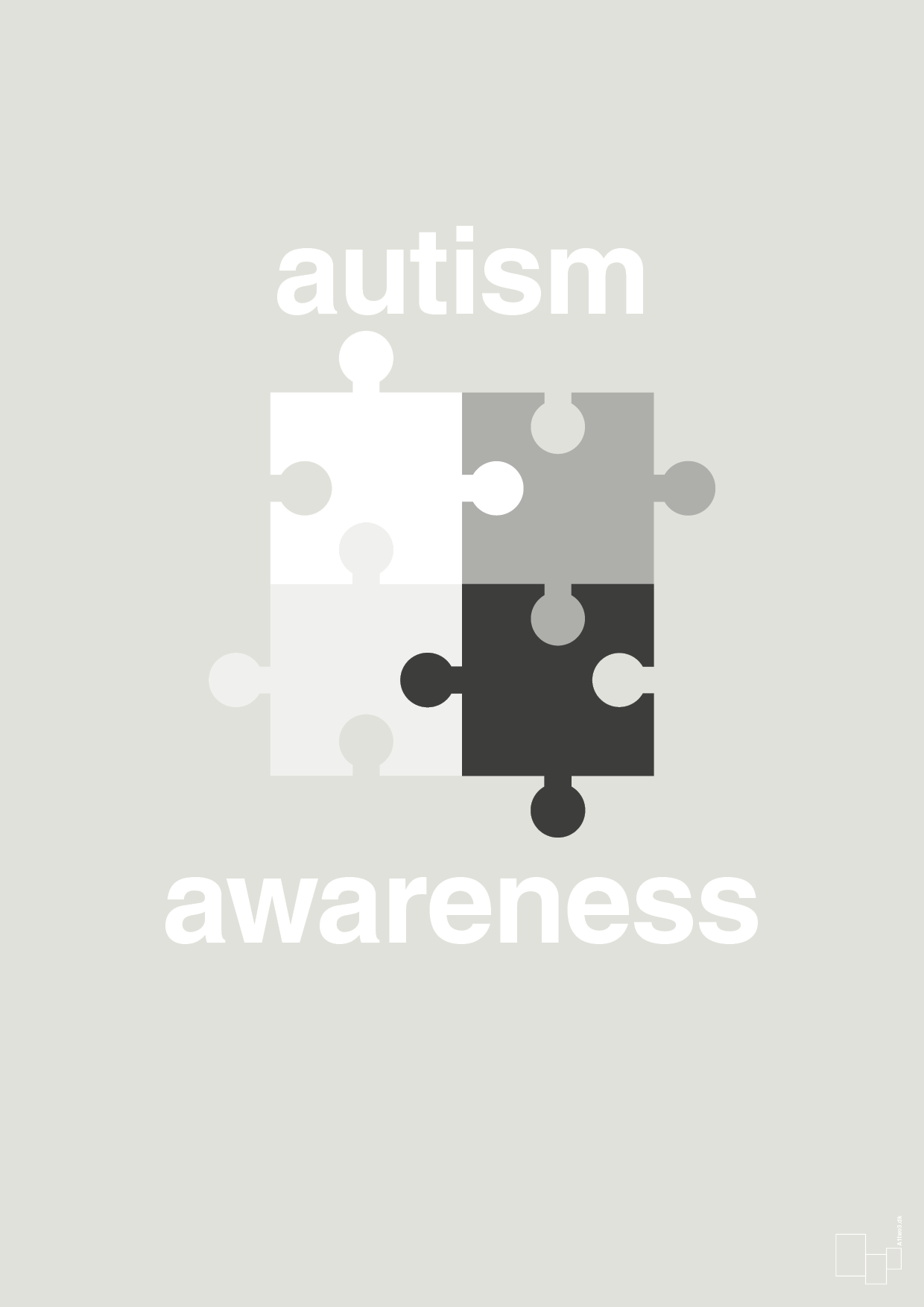 autism awareness - Plakat med Samfund i Painters White