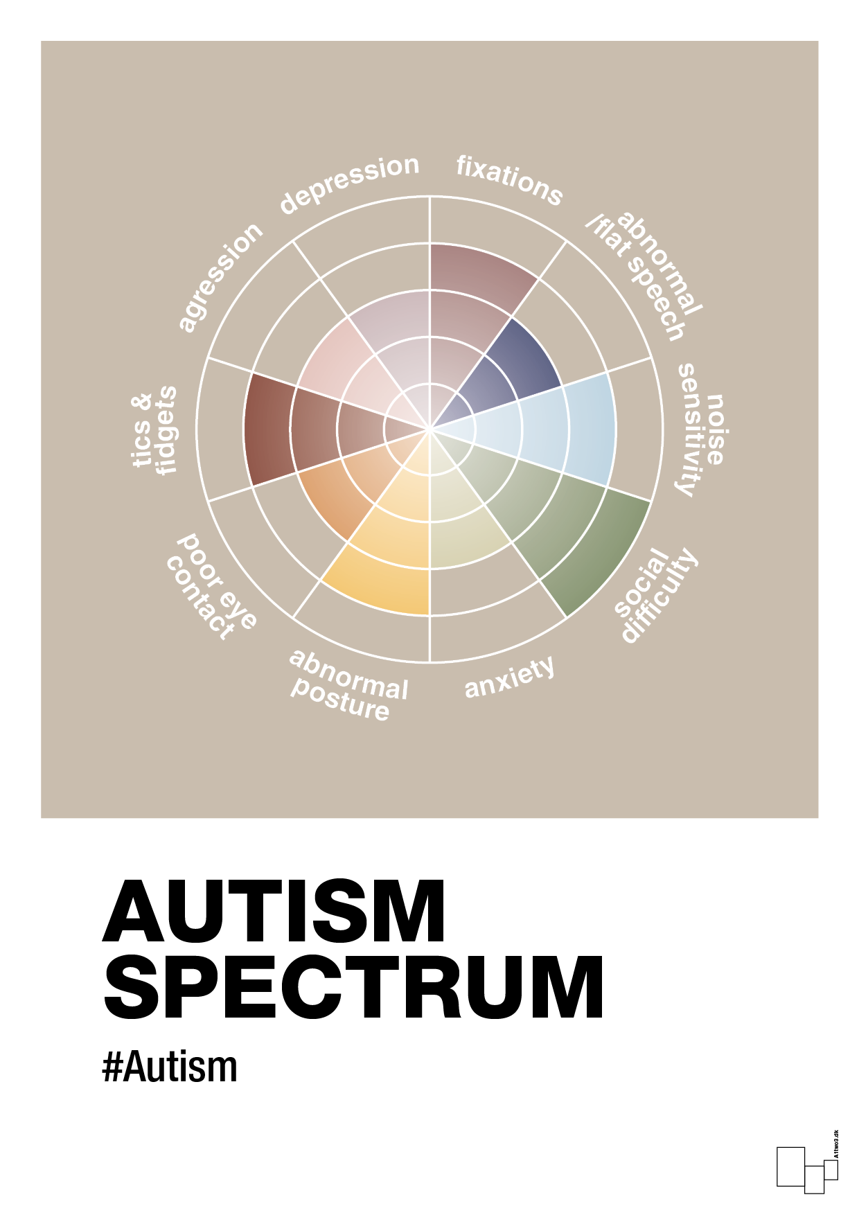 autism spectrum - Plakat med Samfund i Creamy Mushroom