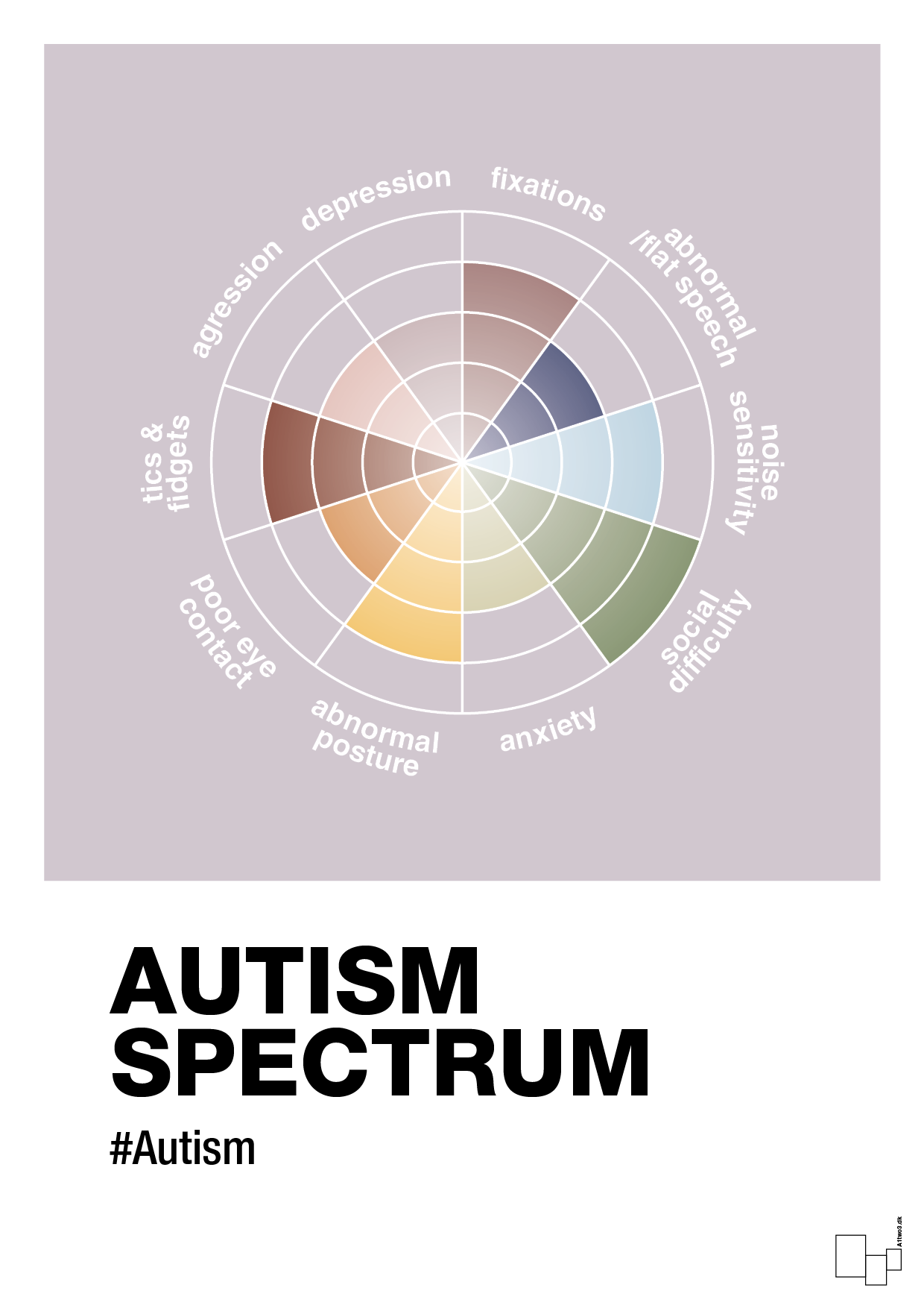 autism spectrum - Plakat med Samfund i Dusty Lilac