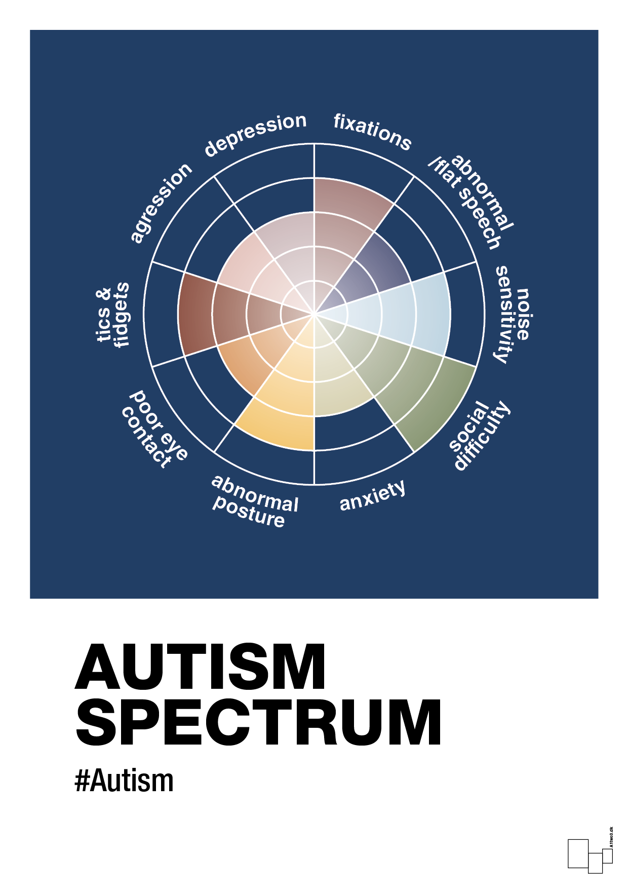autism spectrum - Plakat med Samfund i Lapis Blue