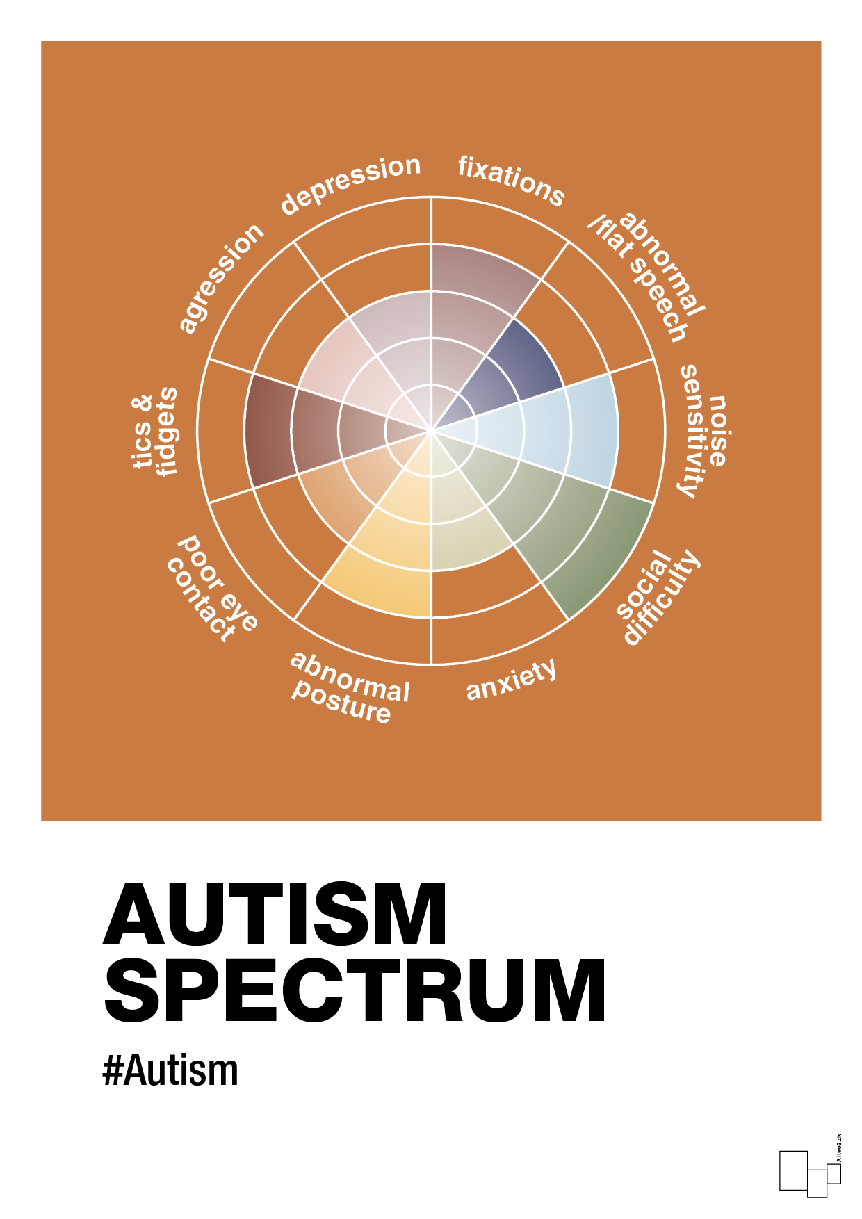 autism spectrum - Plakat med Samfund i Rumba Orange