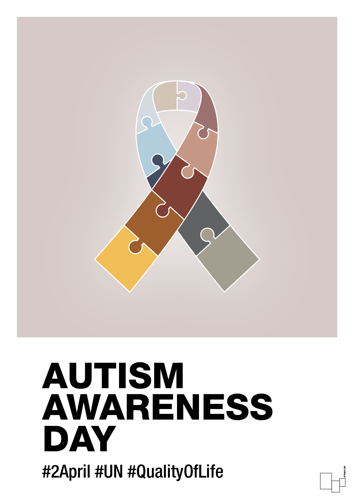 autism awareness day in fullcolor - Plakat med Samfund i Broken Beige
