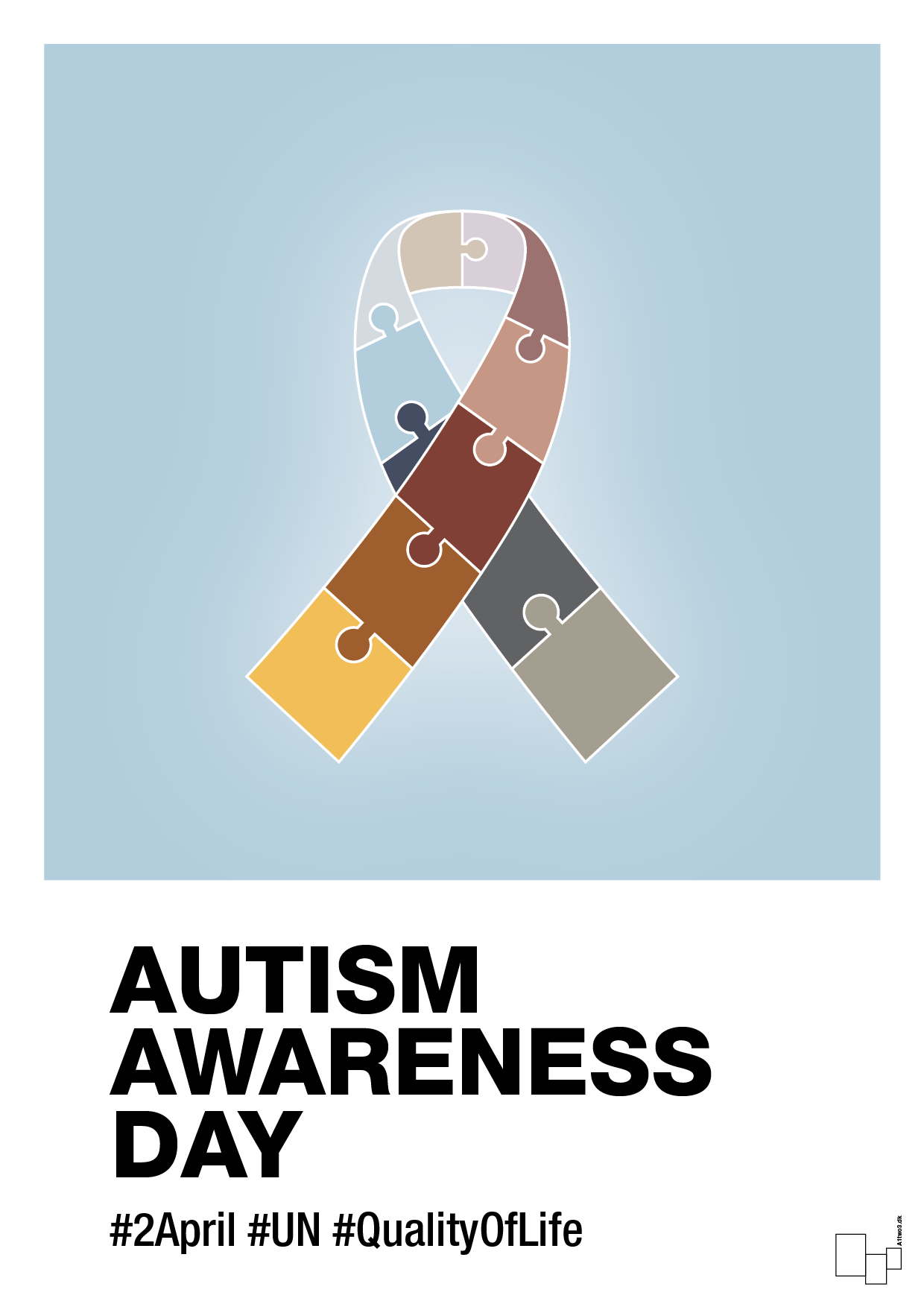 autism awareness day in fullcolor - Plakat med Samfund i Heavenly Blue