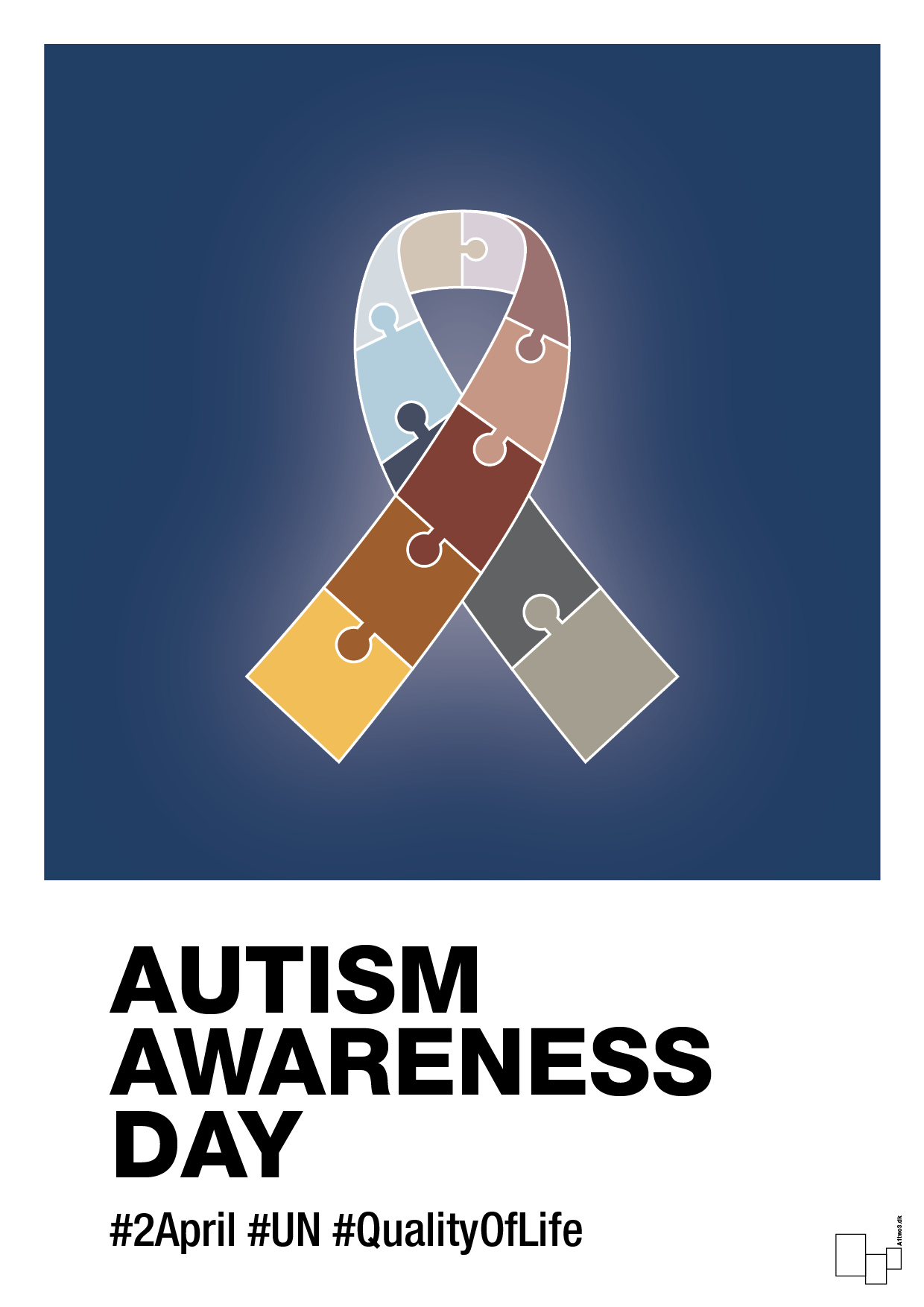 autism awareness day in fullcolor - Plakat med Samfund i Lapis Blue