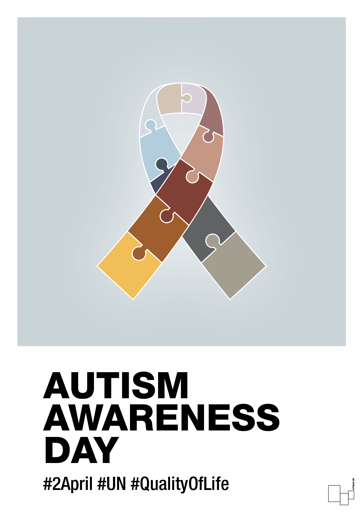 autism awareness day in fullcolor - Plakat med Samfund i Light Drizzle
