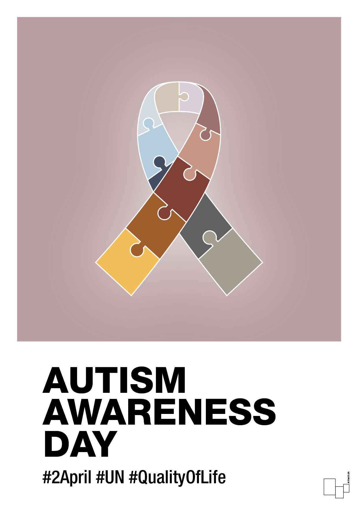 autism awareness day in fullcolor - Plakat med Samfund i Light Rose