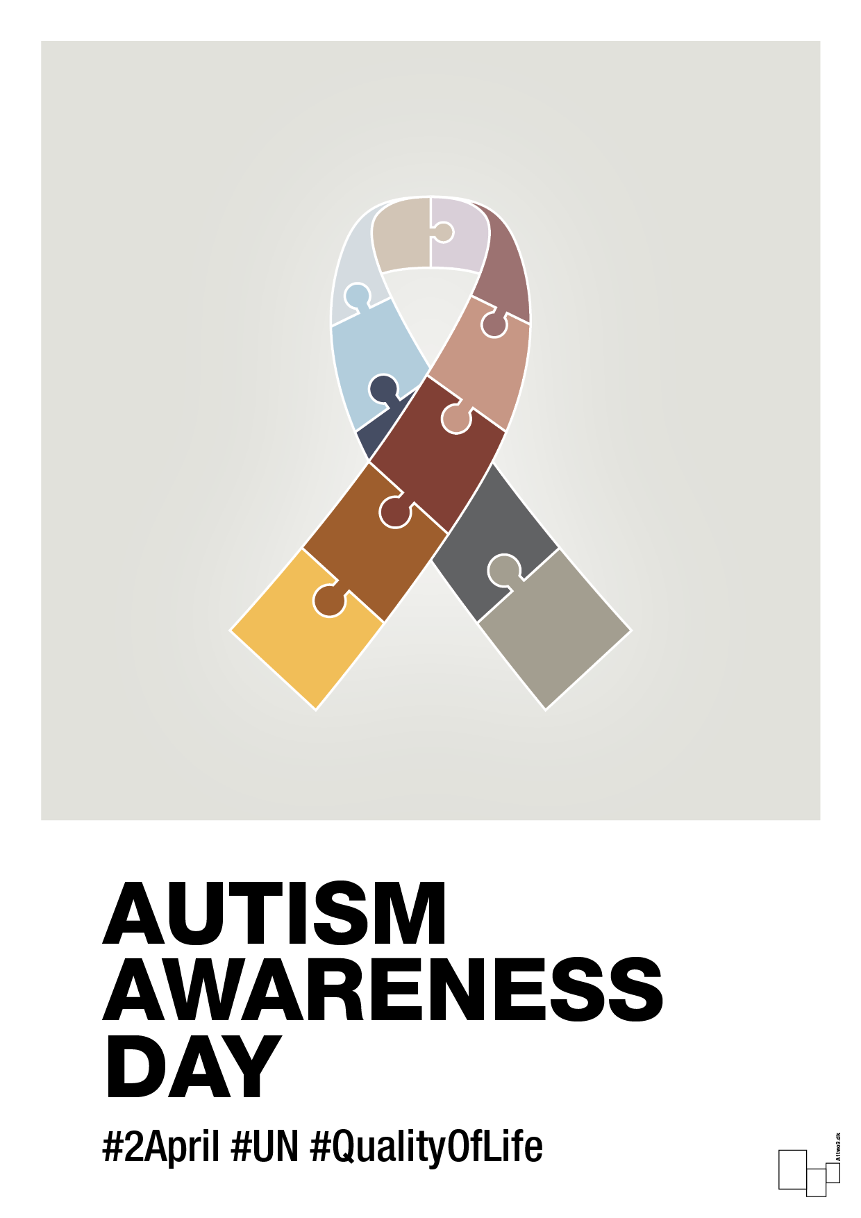 autism awareness day in fullcolor - Plakat med Samfund i Painters White